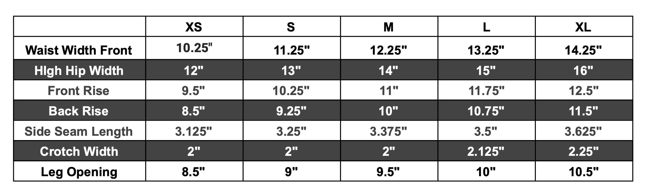 haleiwa high rise bikini bottom size chart