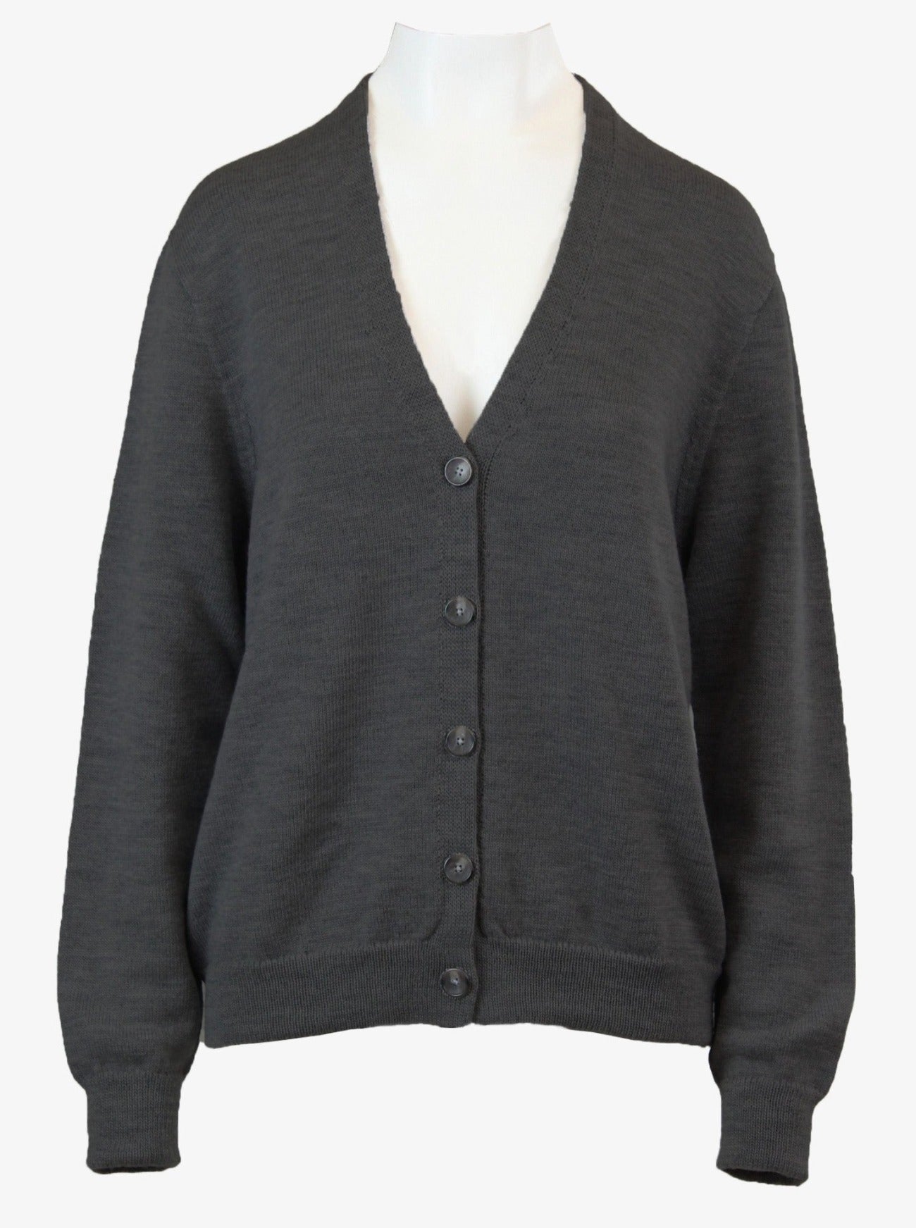 james merino wool cardigan in basalt
