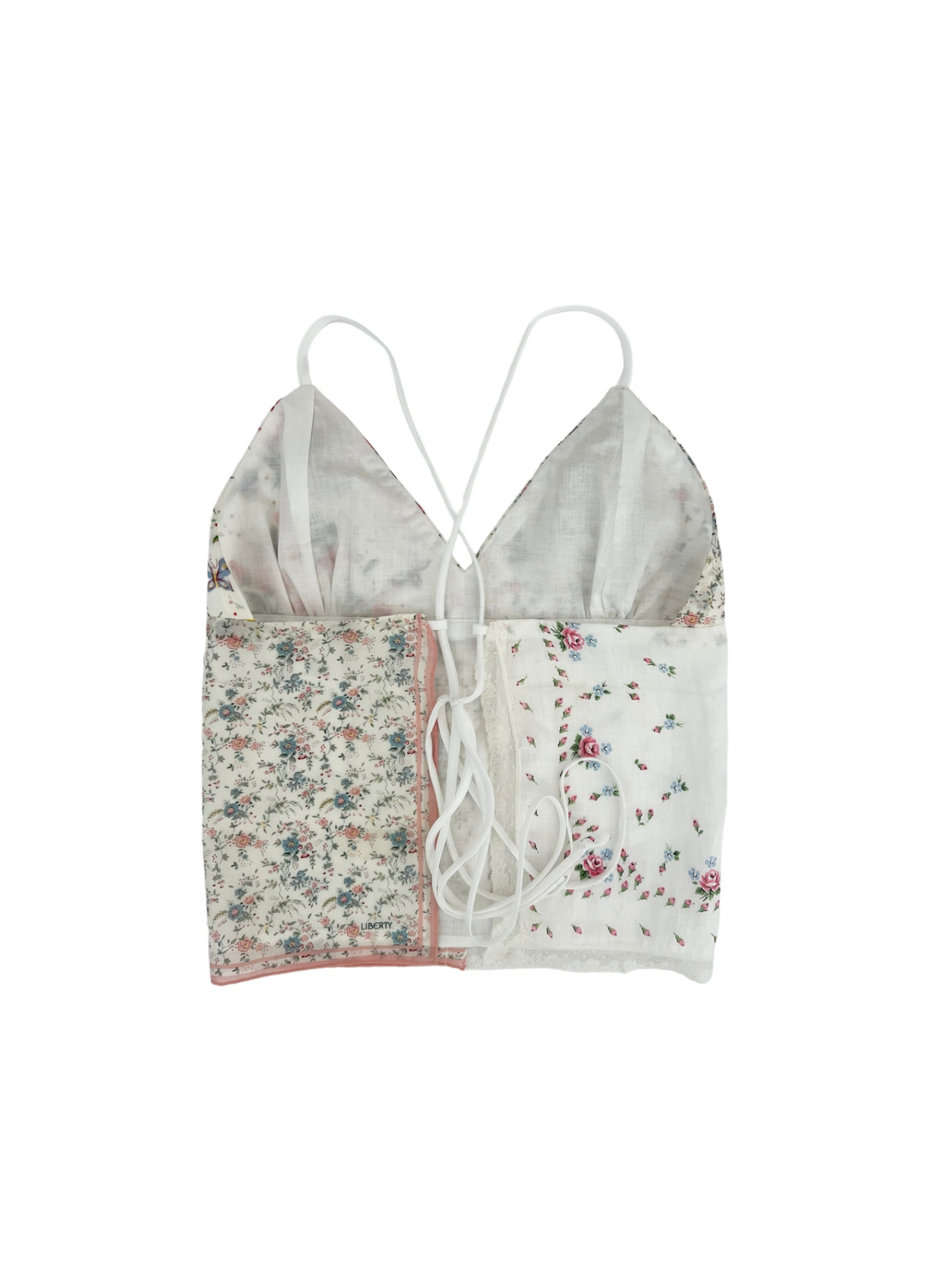 Mabel hankie halter back view Liberty print