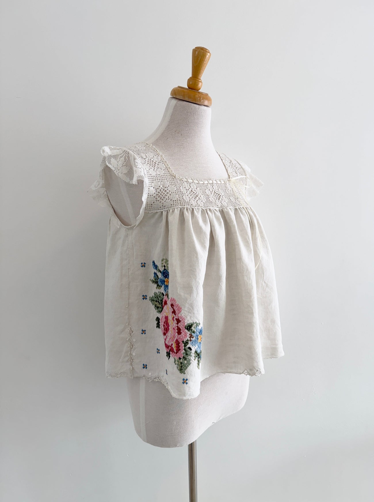 Crochet blouse on form