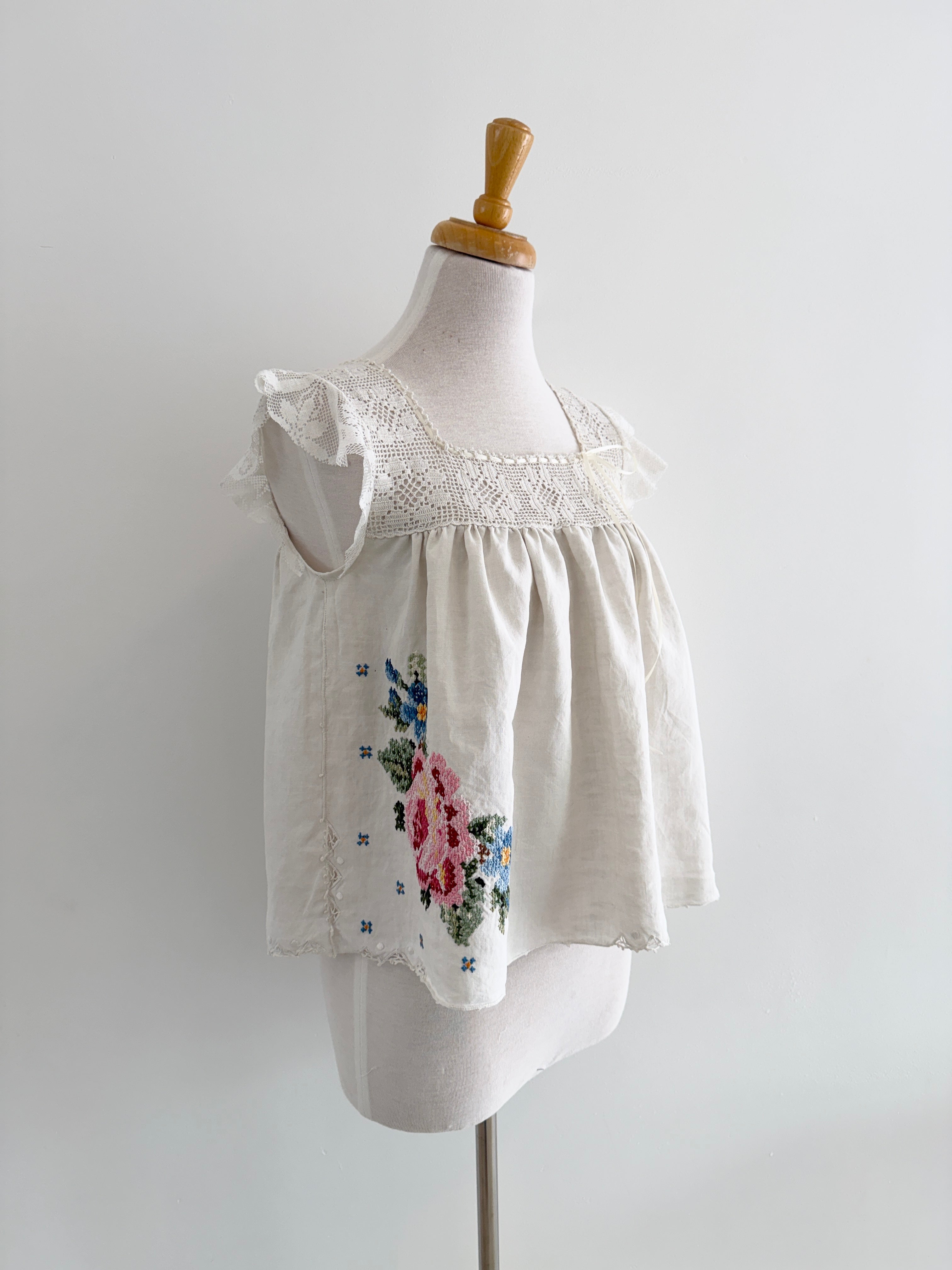 Crochet blouse on form