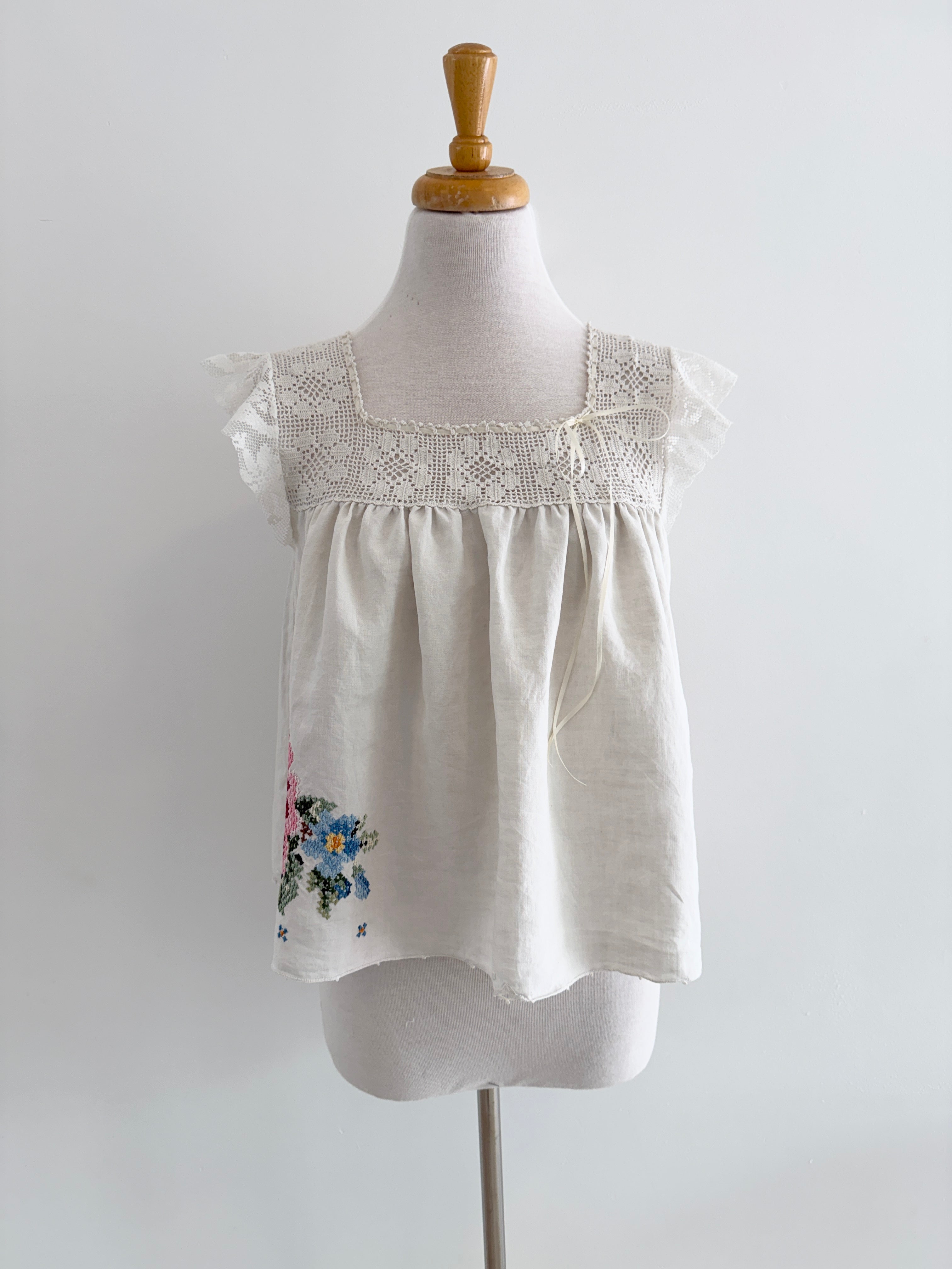 Crochet blouse on form