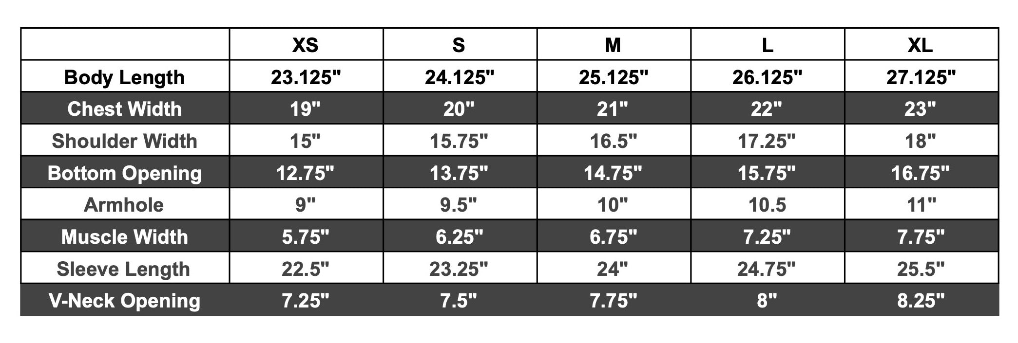 ventura mens v-neck sweater size chart