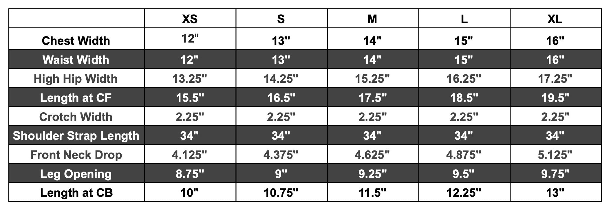 waikiki one piece swimsuit size chart