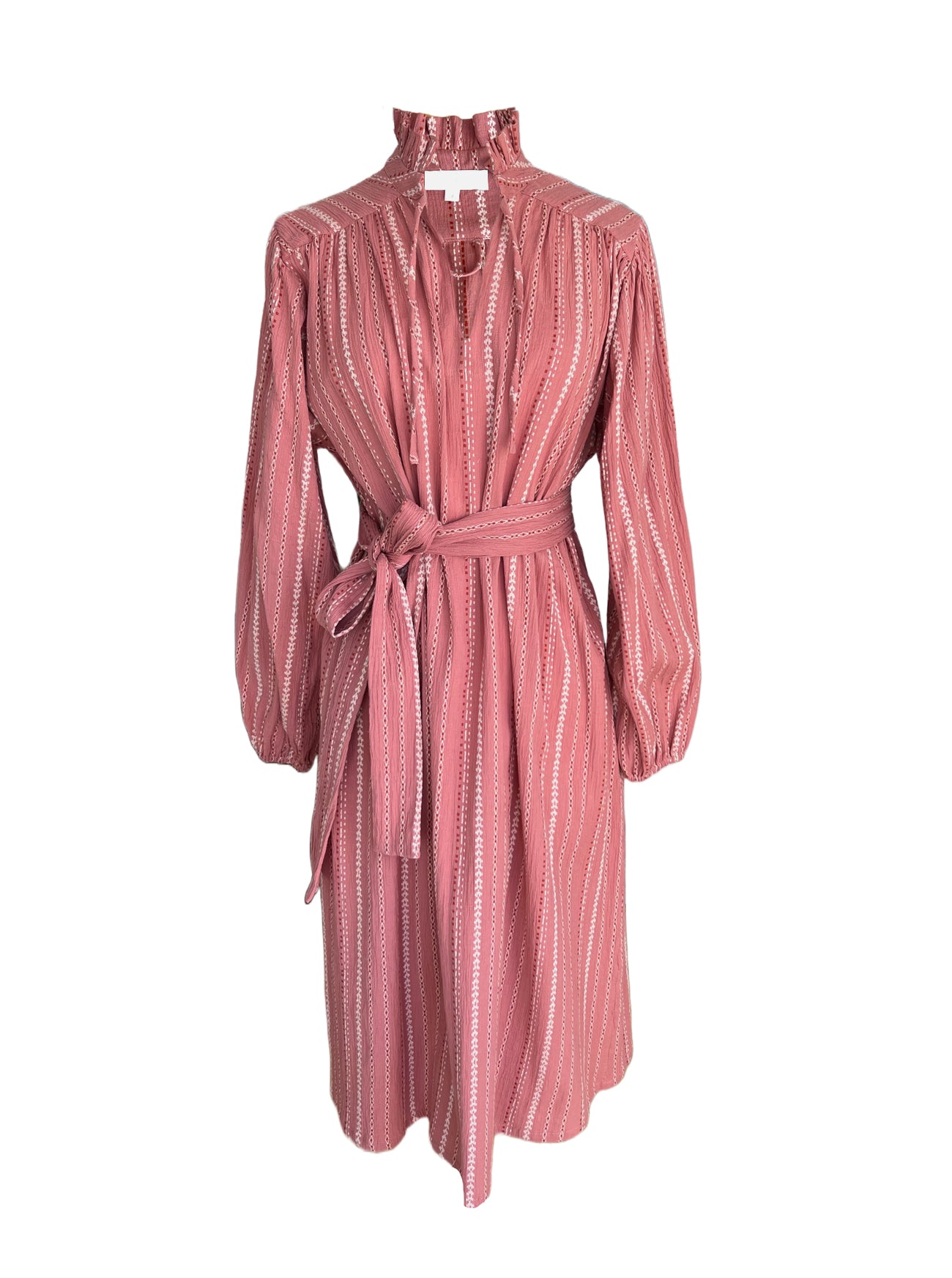 brett dusty rose belted dress