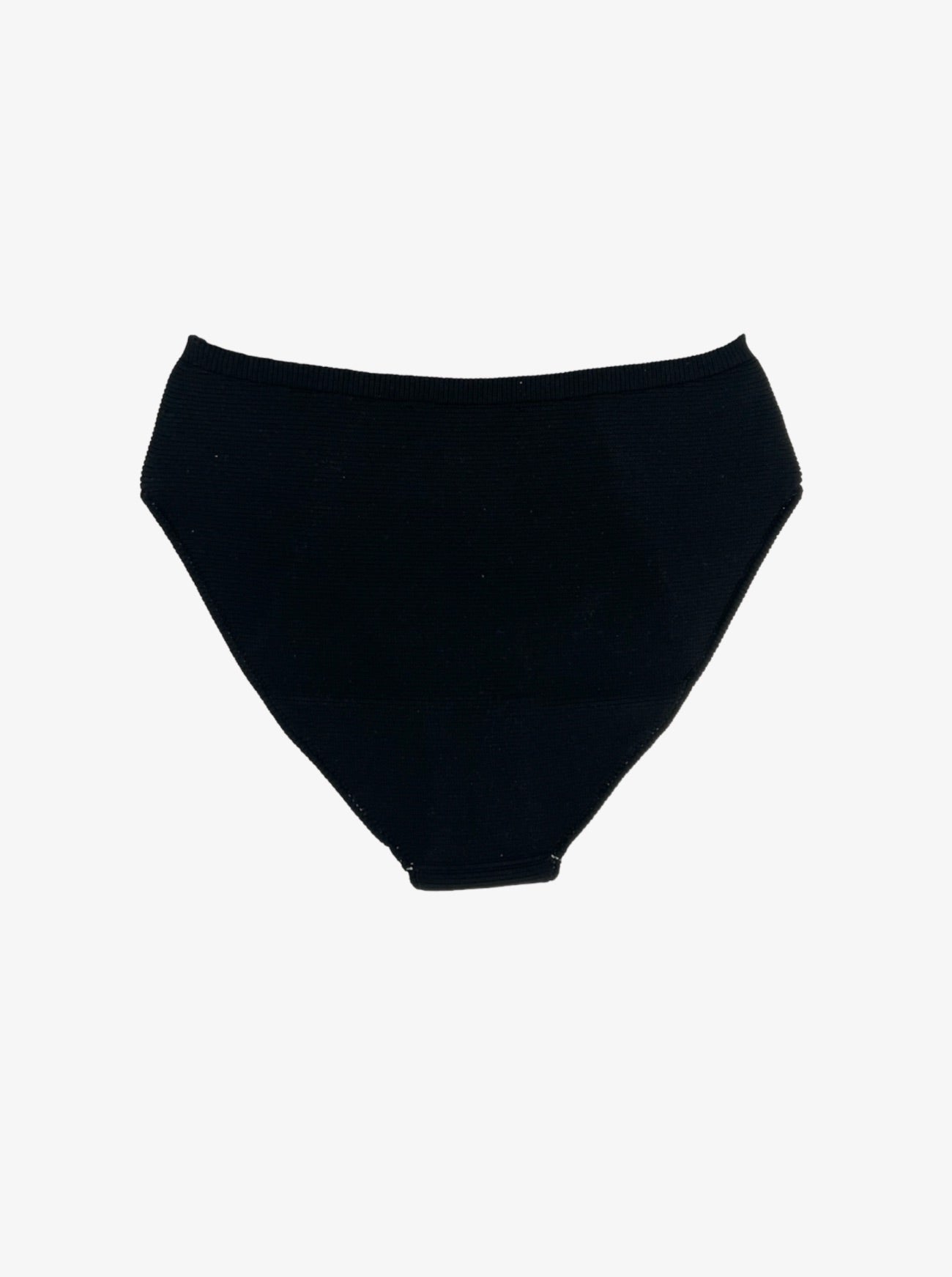 haleiwa black high rise bikini bottom back view