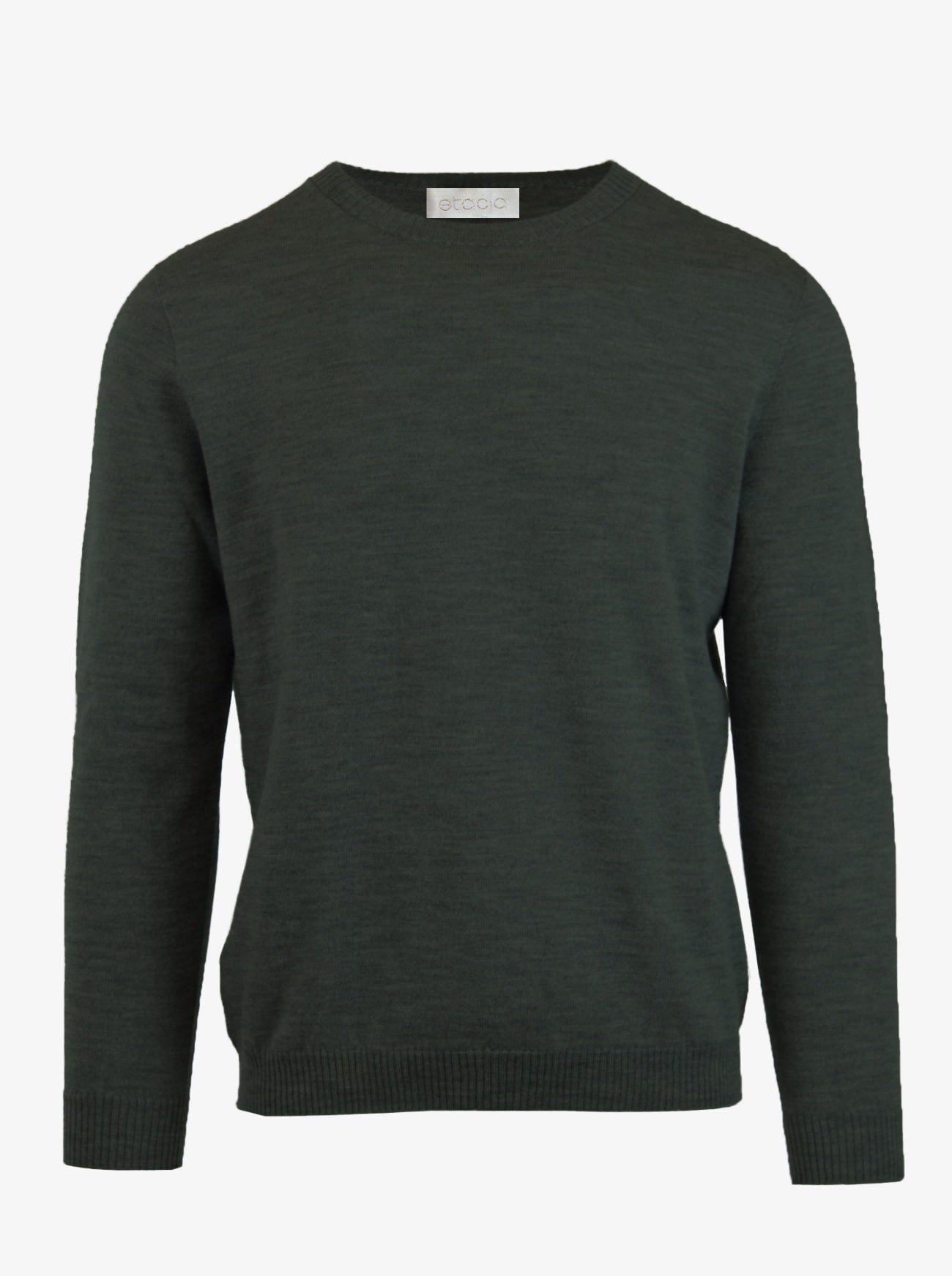 hermosa mens merino wool crewneck sweater in fatigue