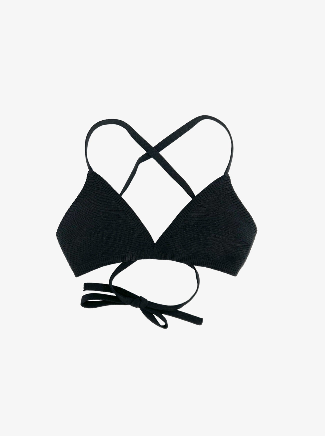 kailua black triangle swim top front view