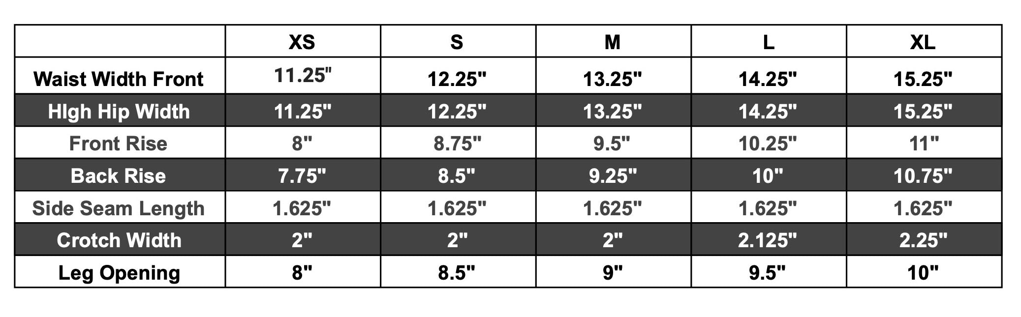 makaha low rise bikini bottom size chart