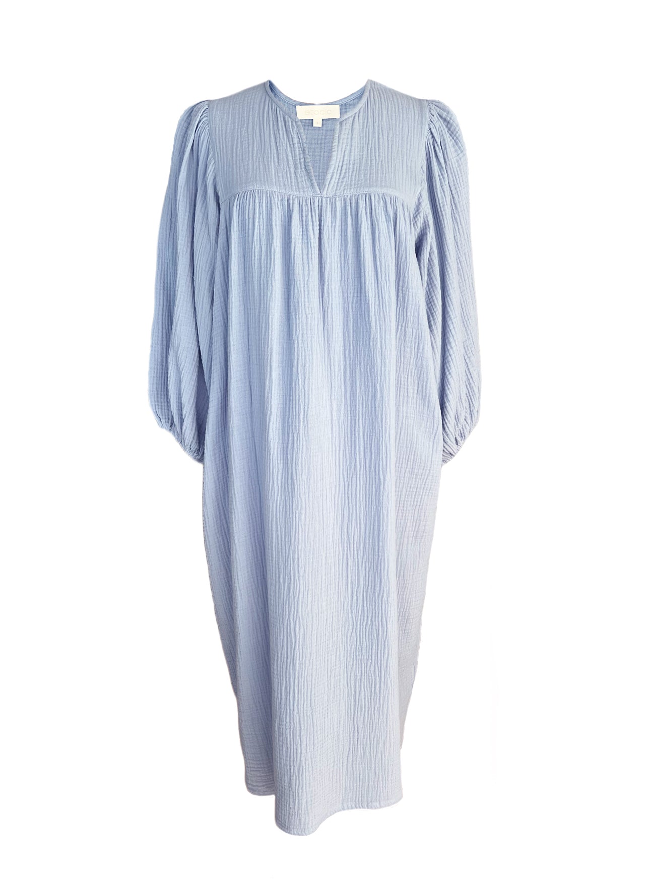 paloma periwinkle gauze dress front view