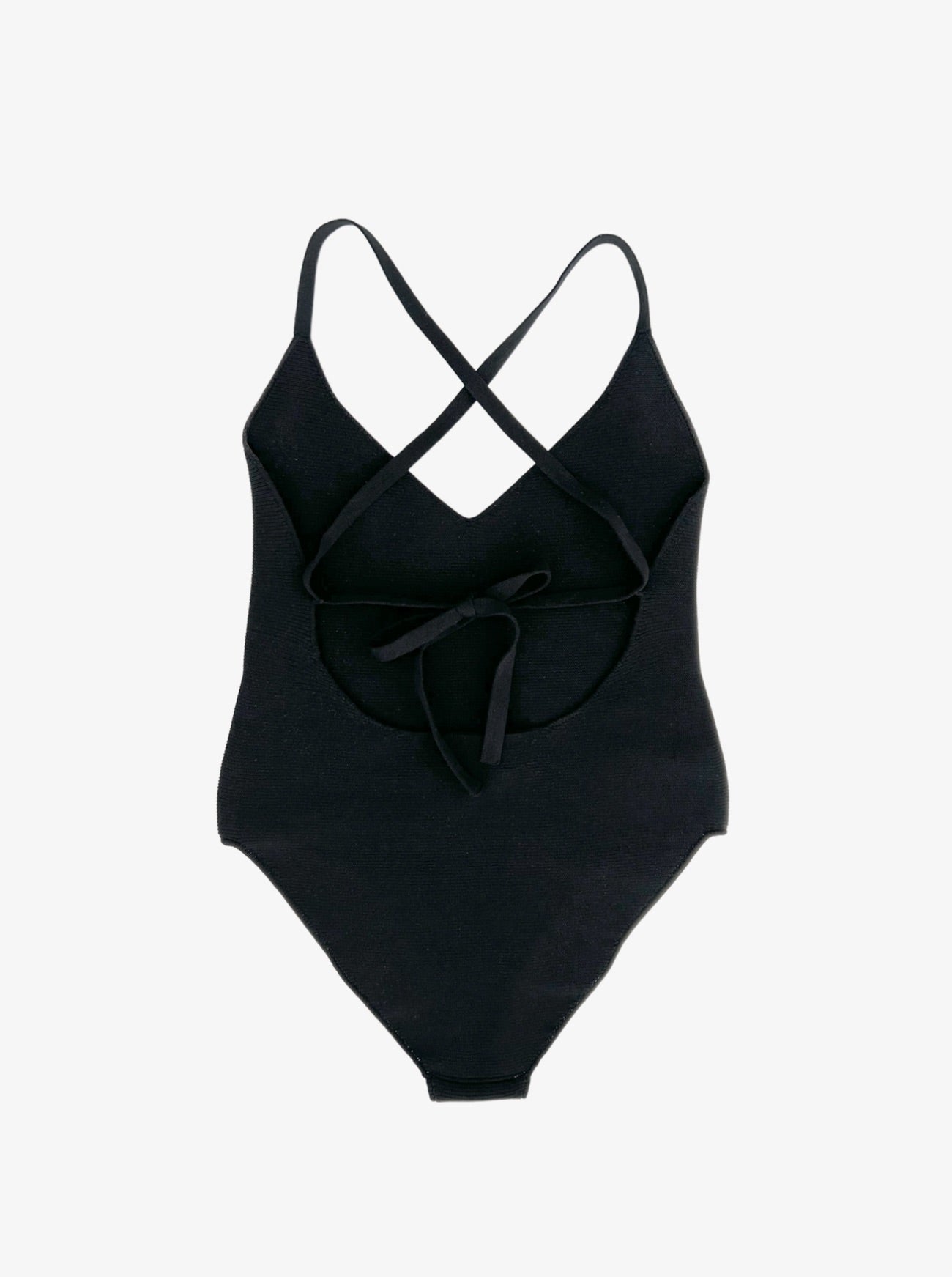waikiki black one piece back view