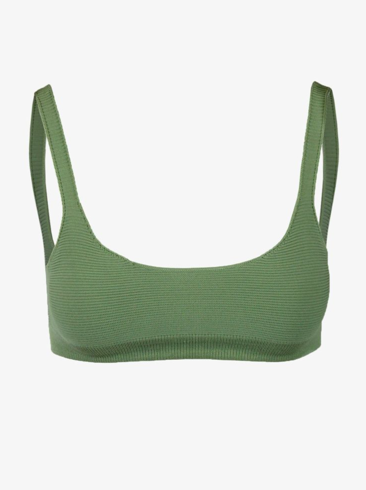waimea scoop neck bikini top in olive