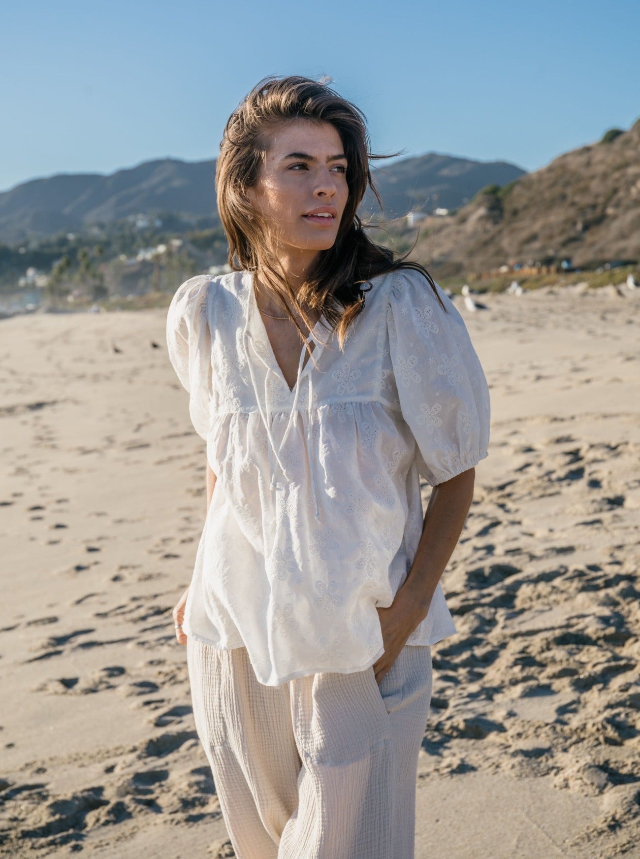 eden embroidered voile blouse