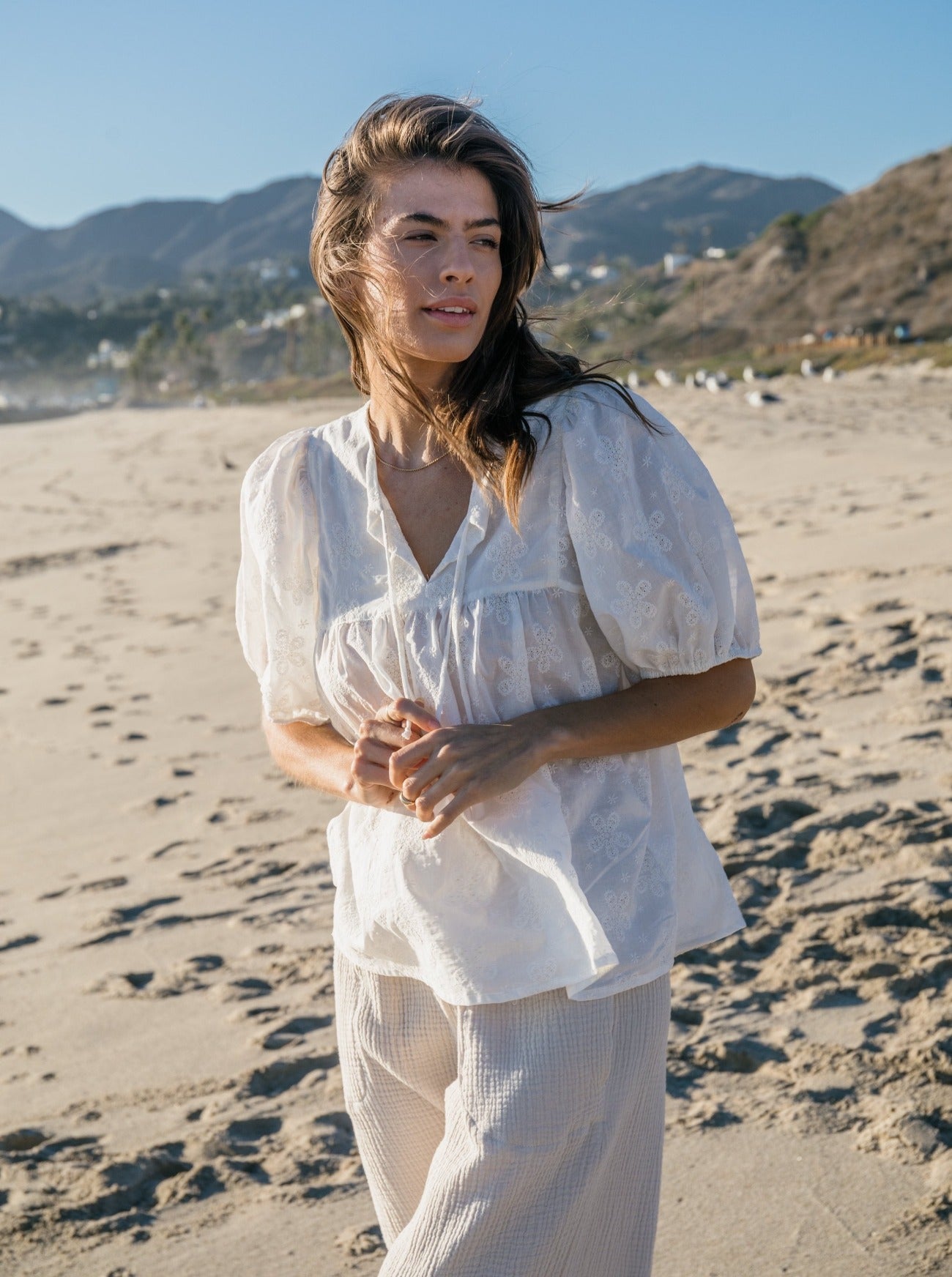eden embroidered voile top