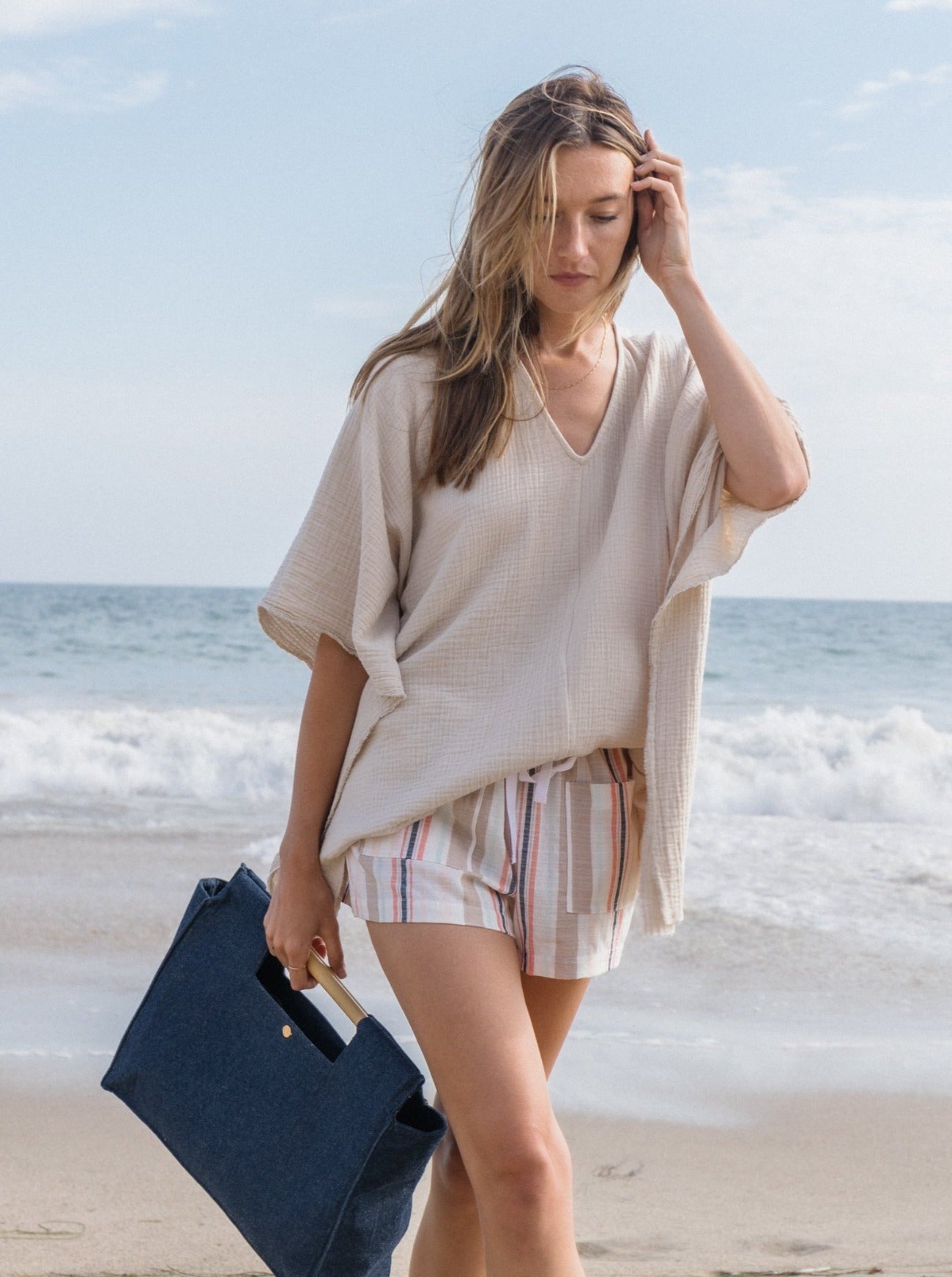 denim beach bag