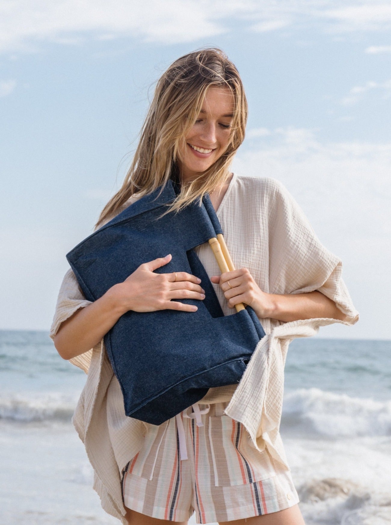 denim beach bag