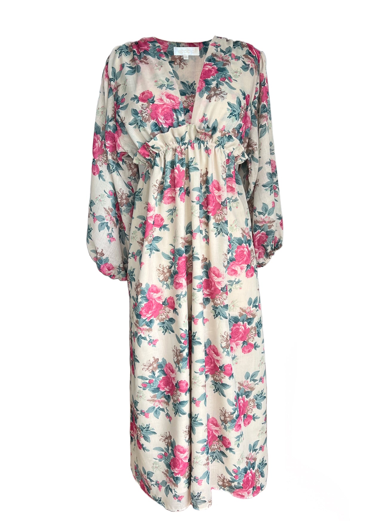 athena garden print front dress