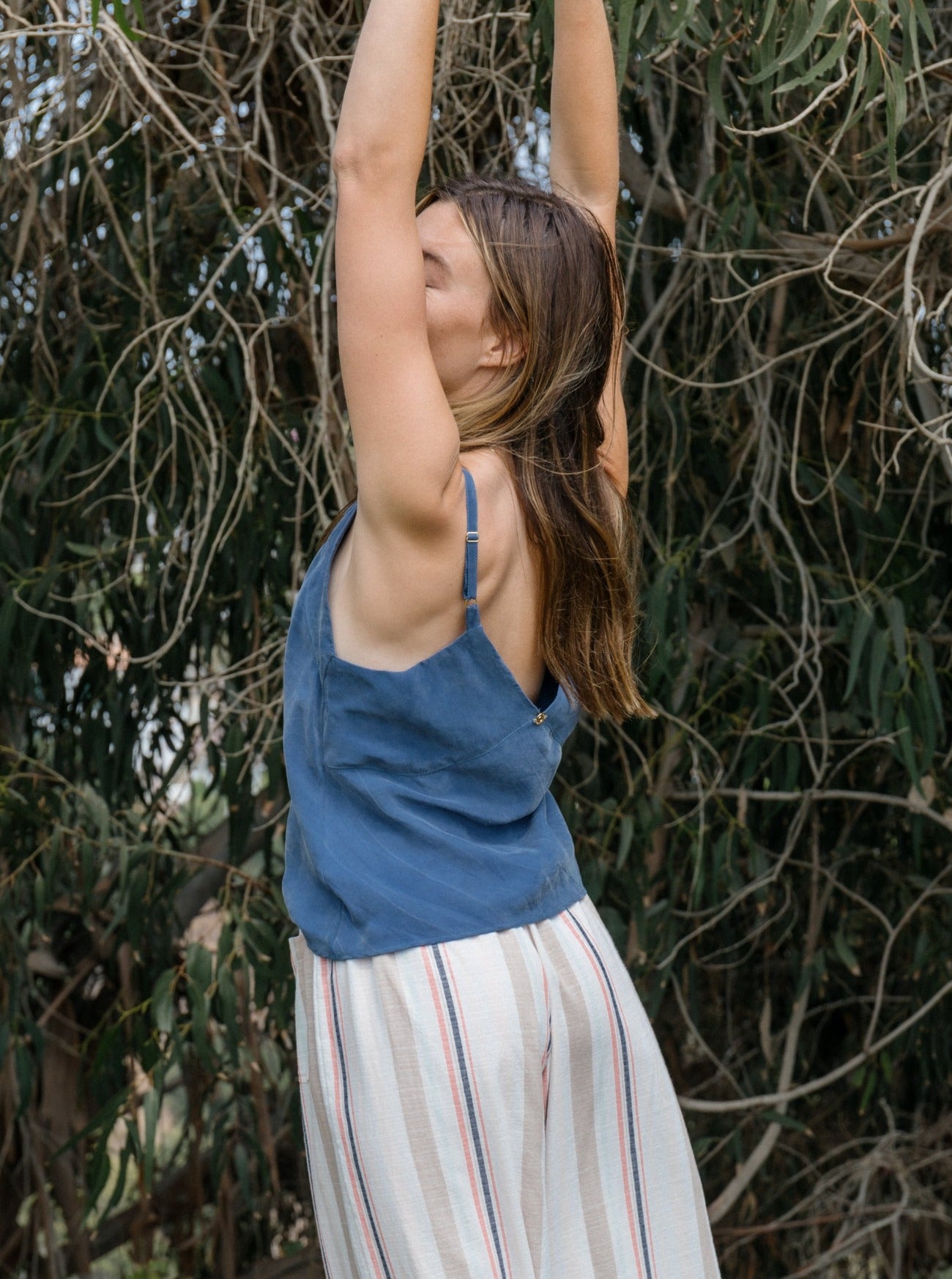 blue cupro cami