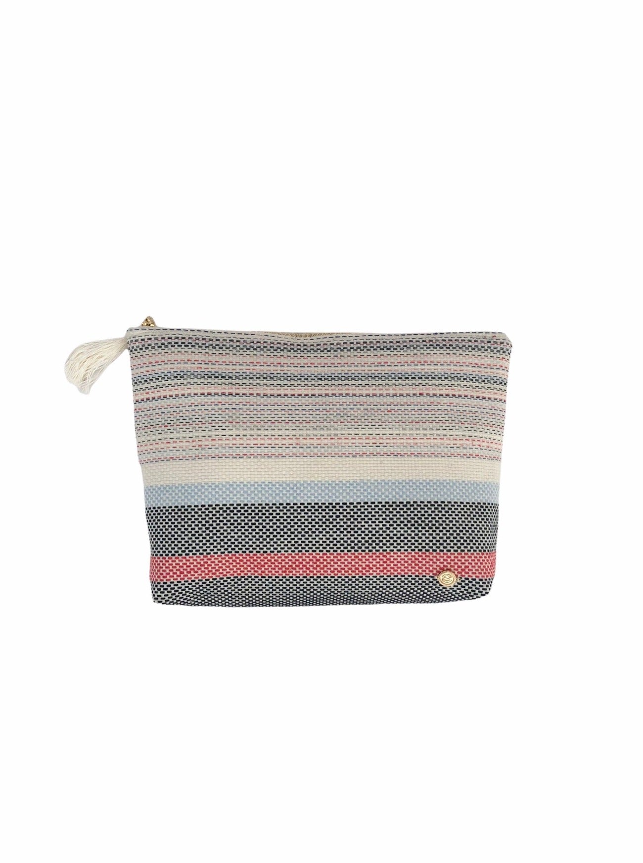 cabana stripe zip pouch bag