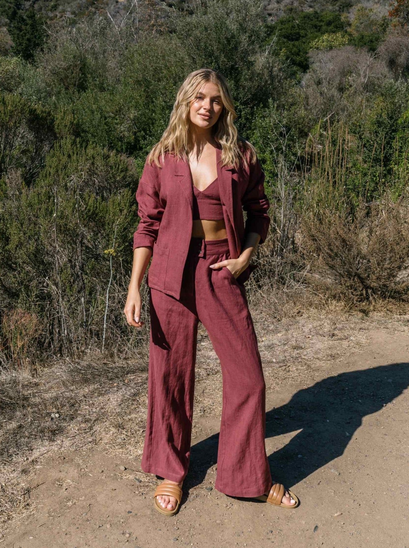 claret monterey linen jacket