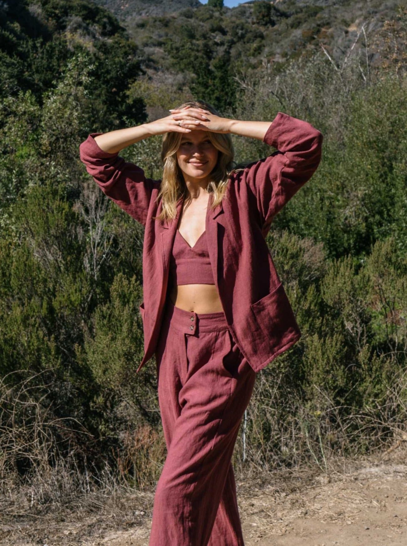 claret monterey linen jacket