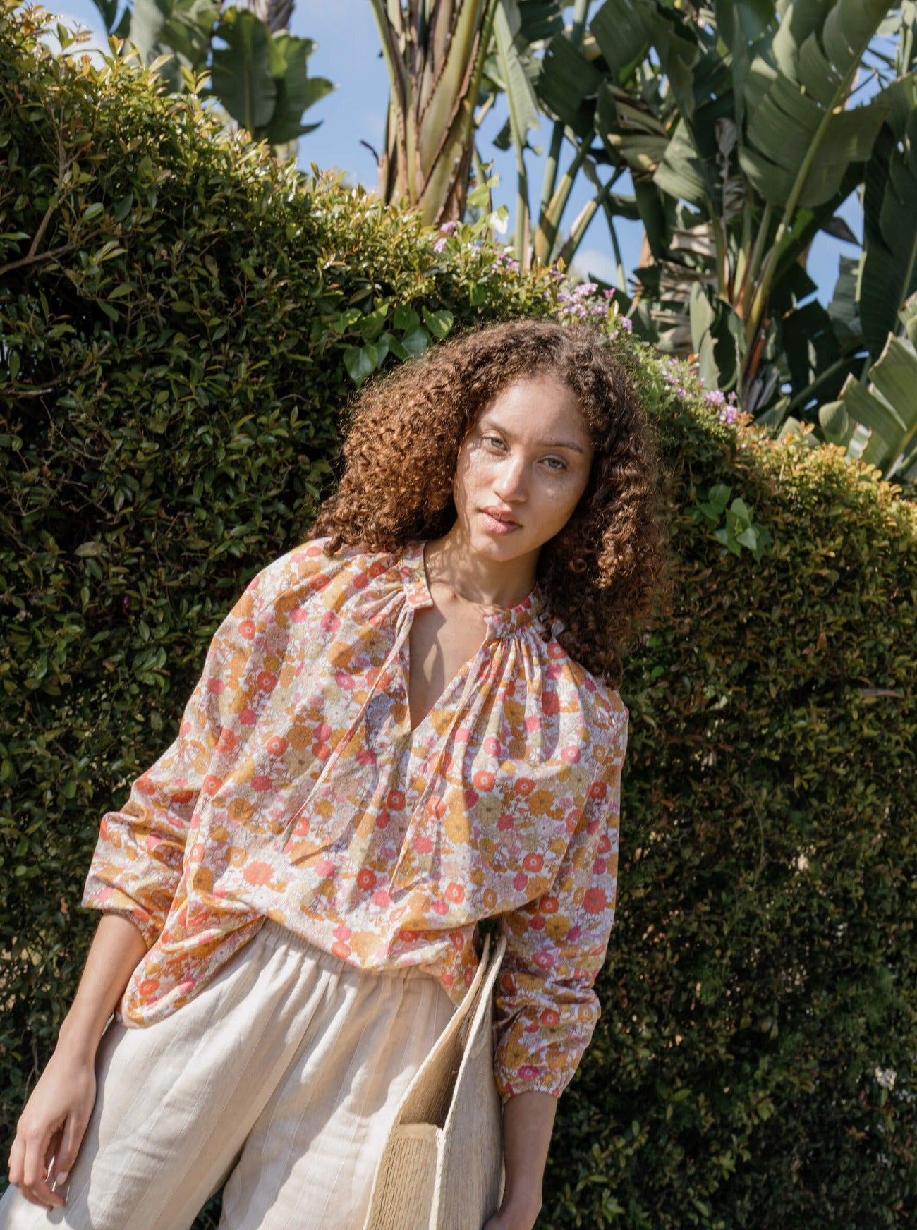 dahlia print savannah shirt