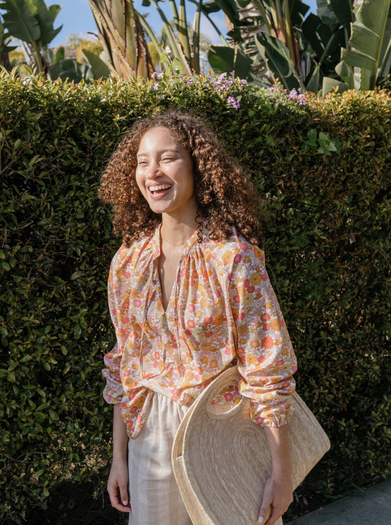 dahlia print savannah blouse