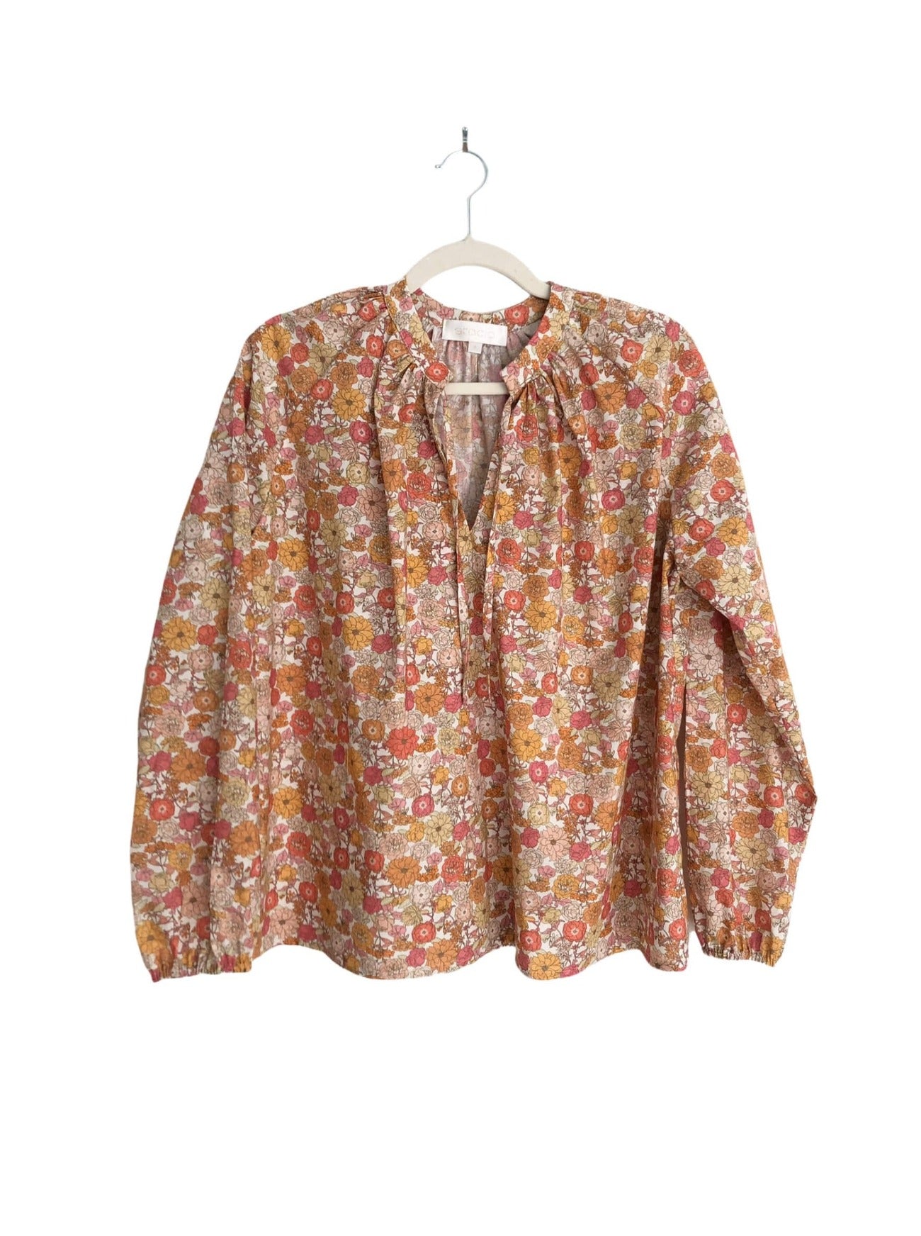 dahlia print poet top