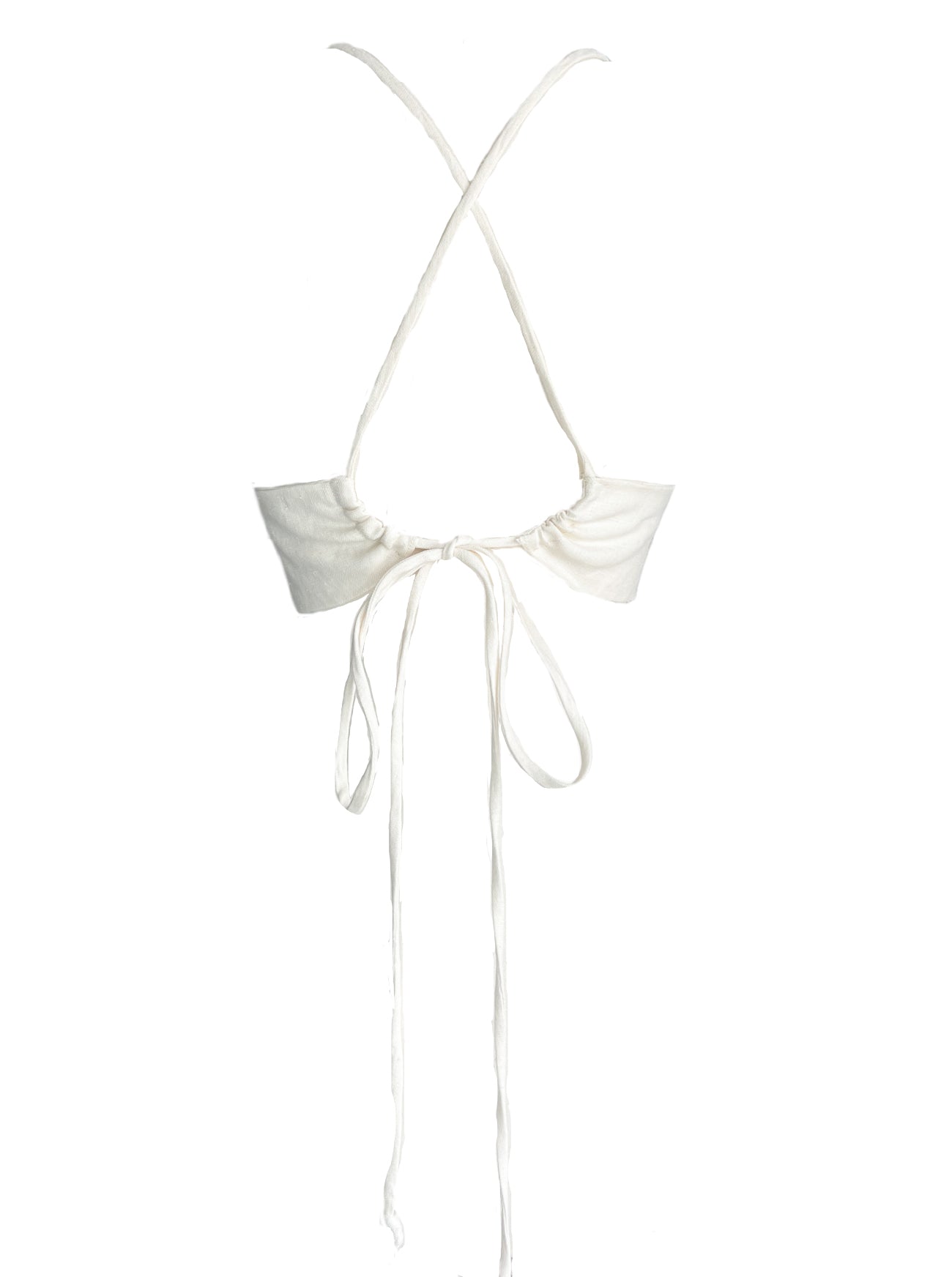 dora ivory linen bralette back view
