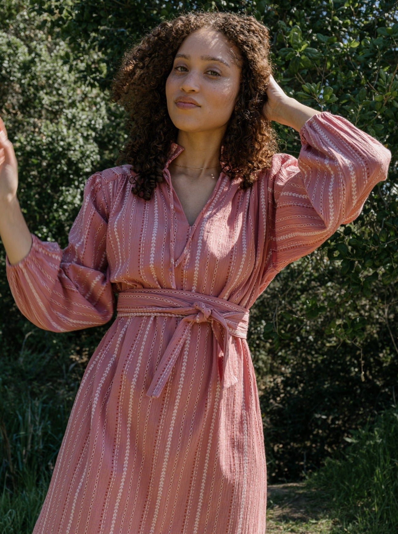 dusty rose brett dress