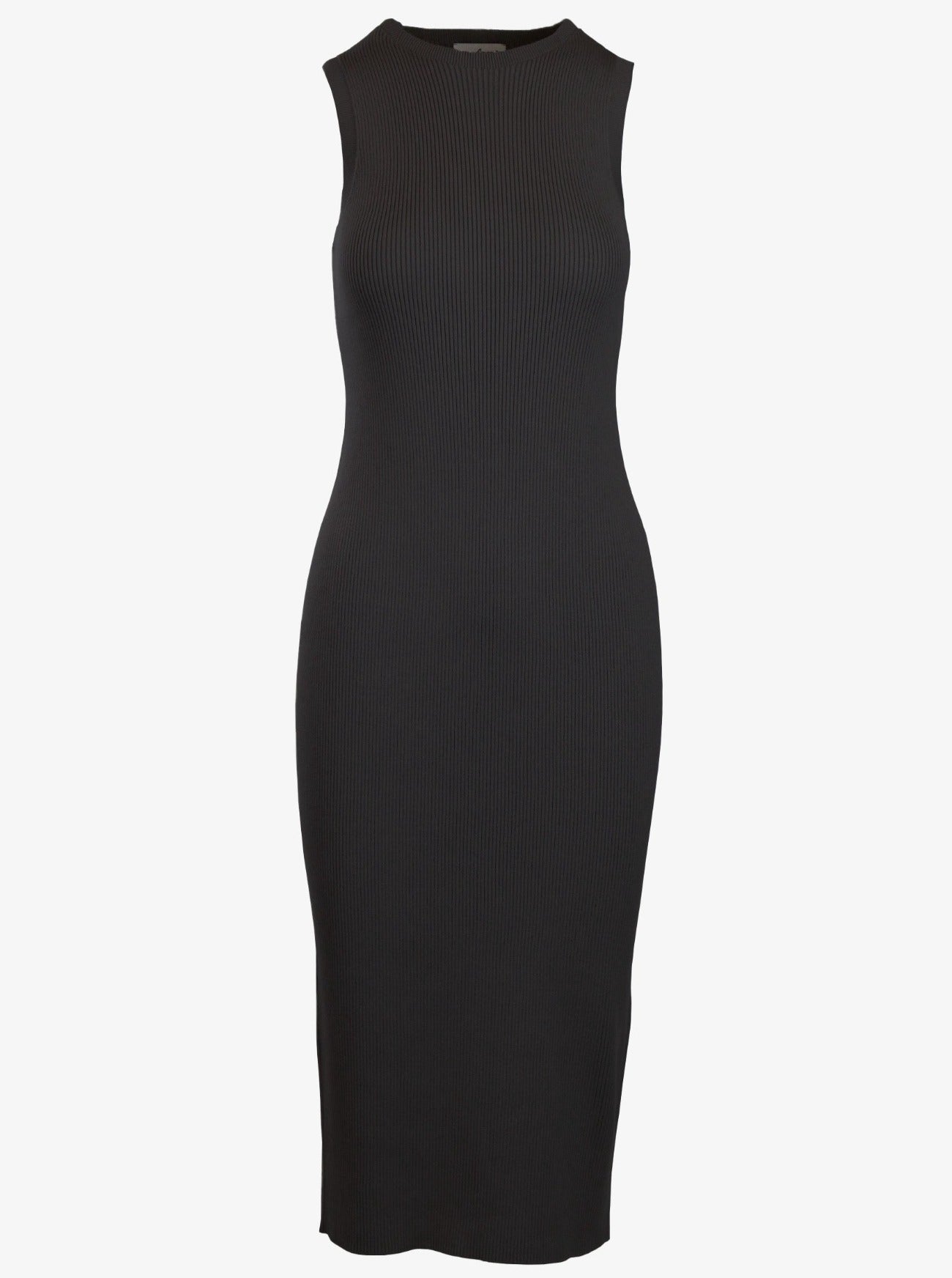 gia slate ribbed midi dress