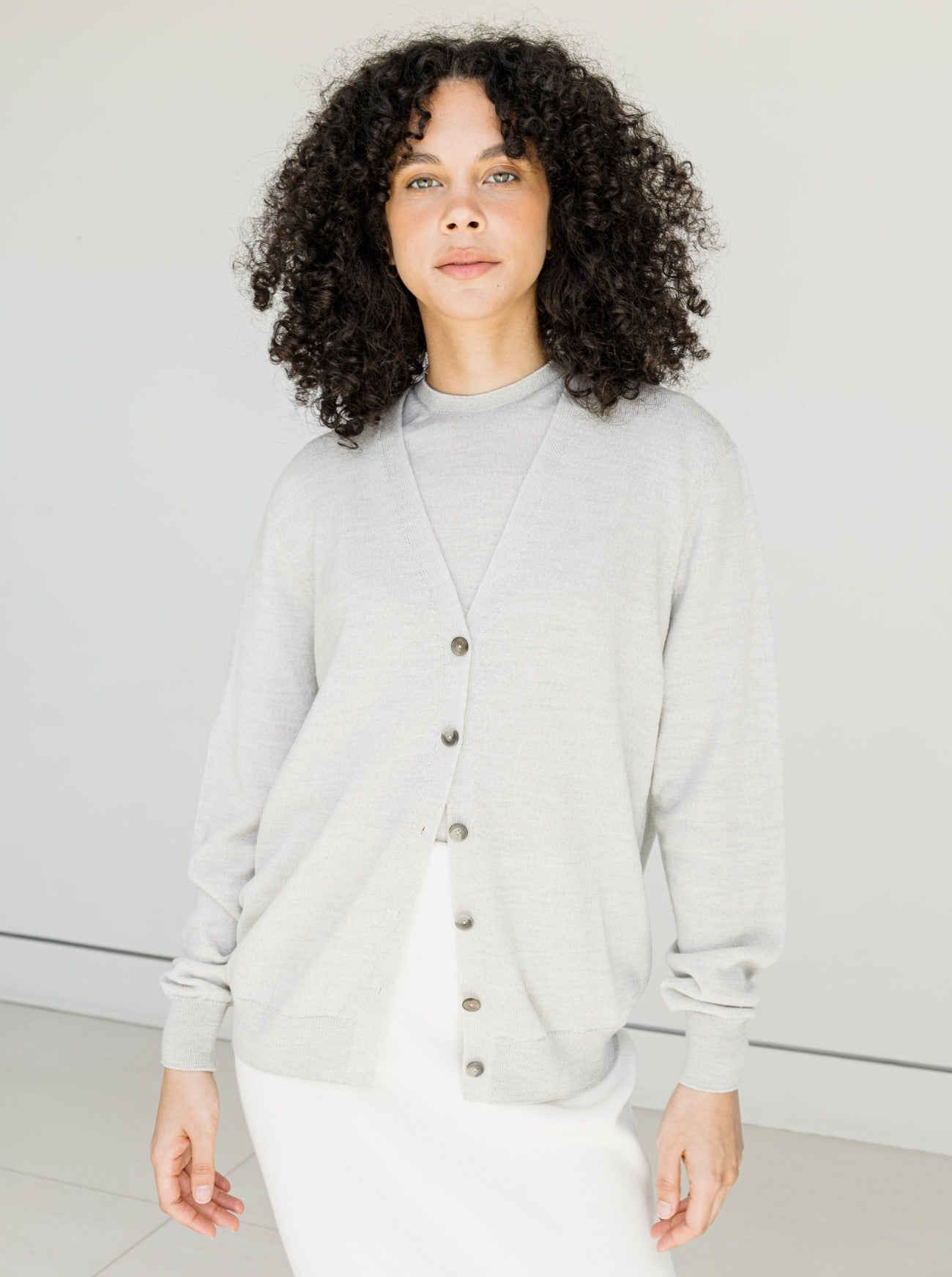 gillian silver 3D knit cardigan