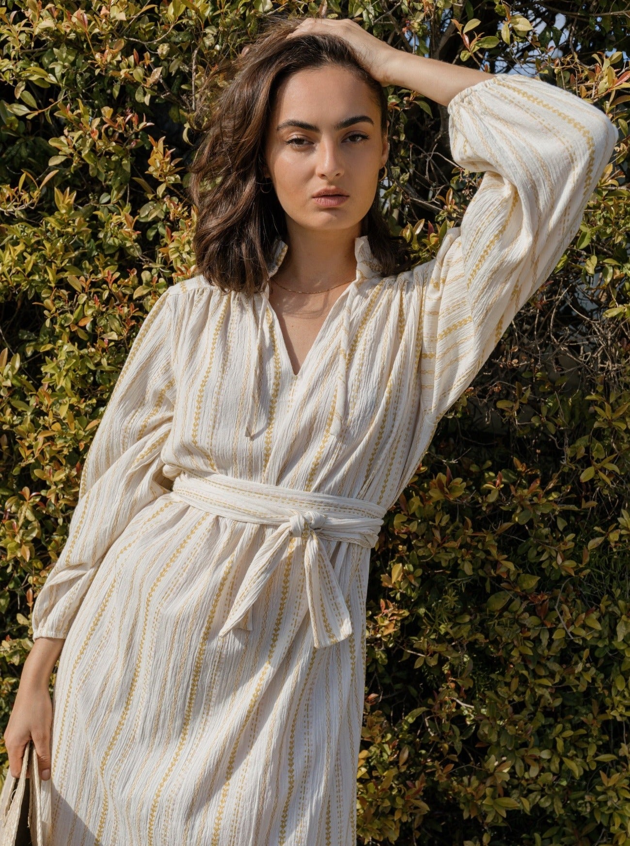 goldenrod brett dress detail