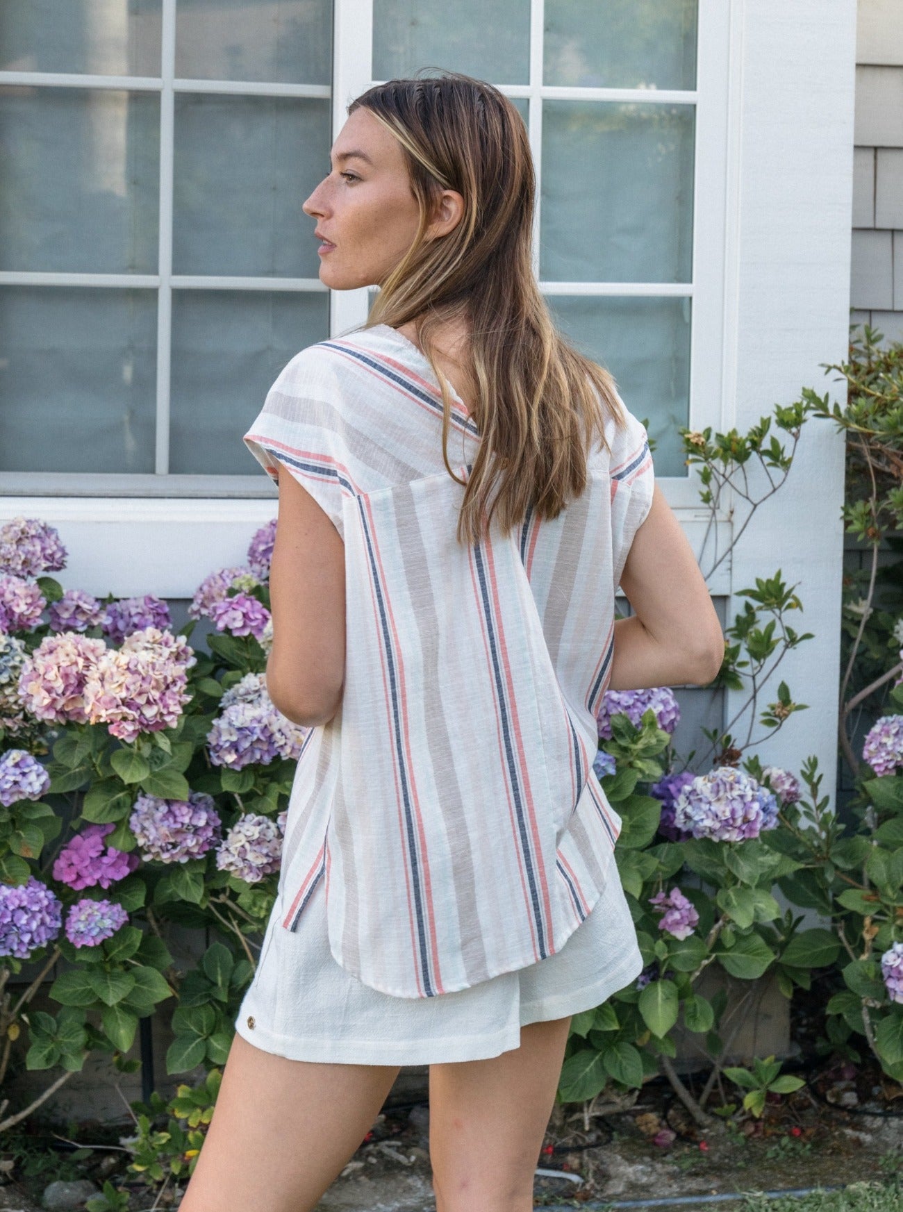 khaki stripe top