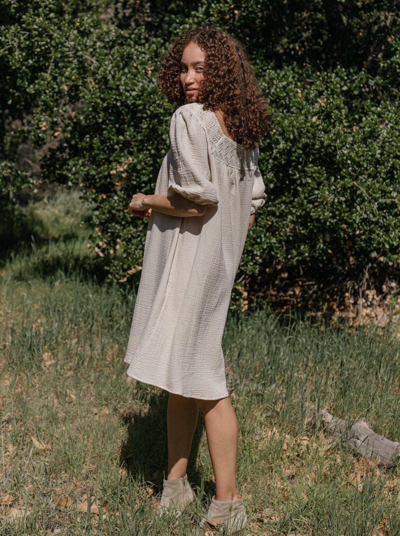luella crochet gauze dress