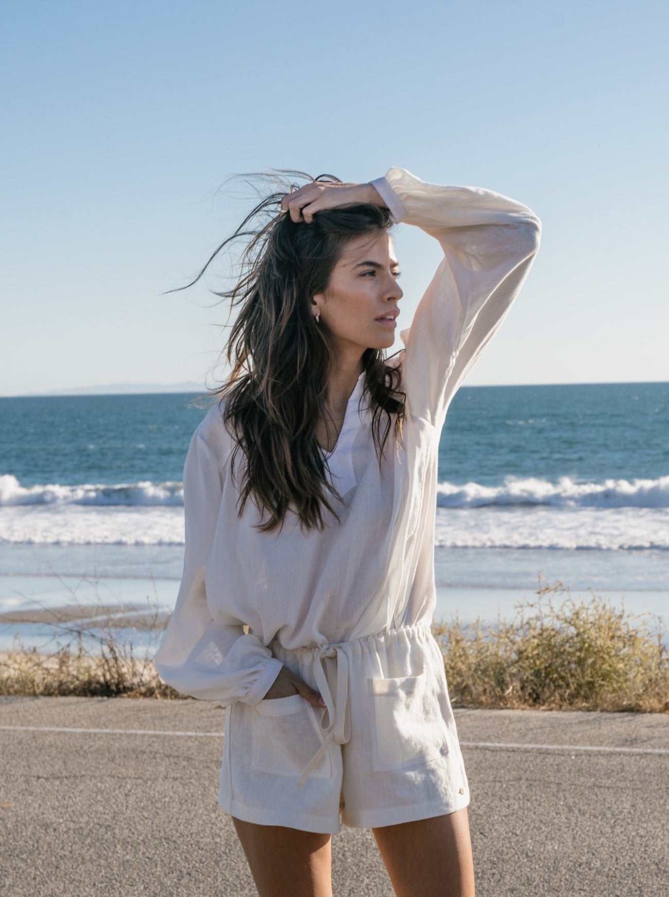 mackenzie white gauze beach tunic
