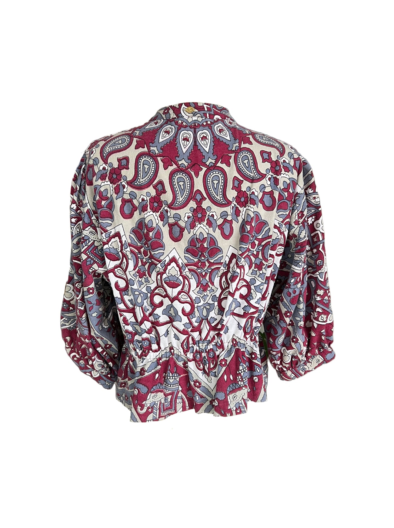 mesa maroon ikat top back view