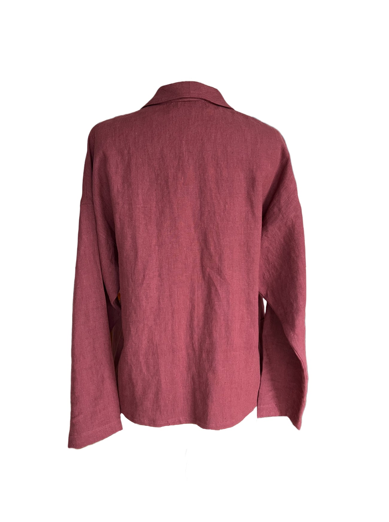 monterey claret linen blazer back view
