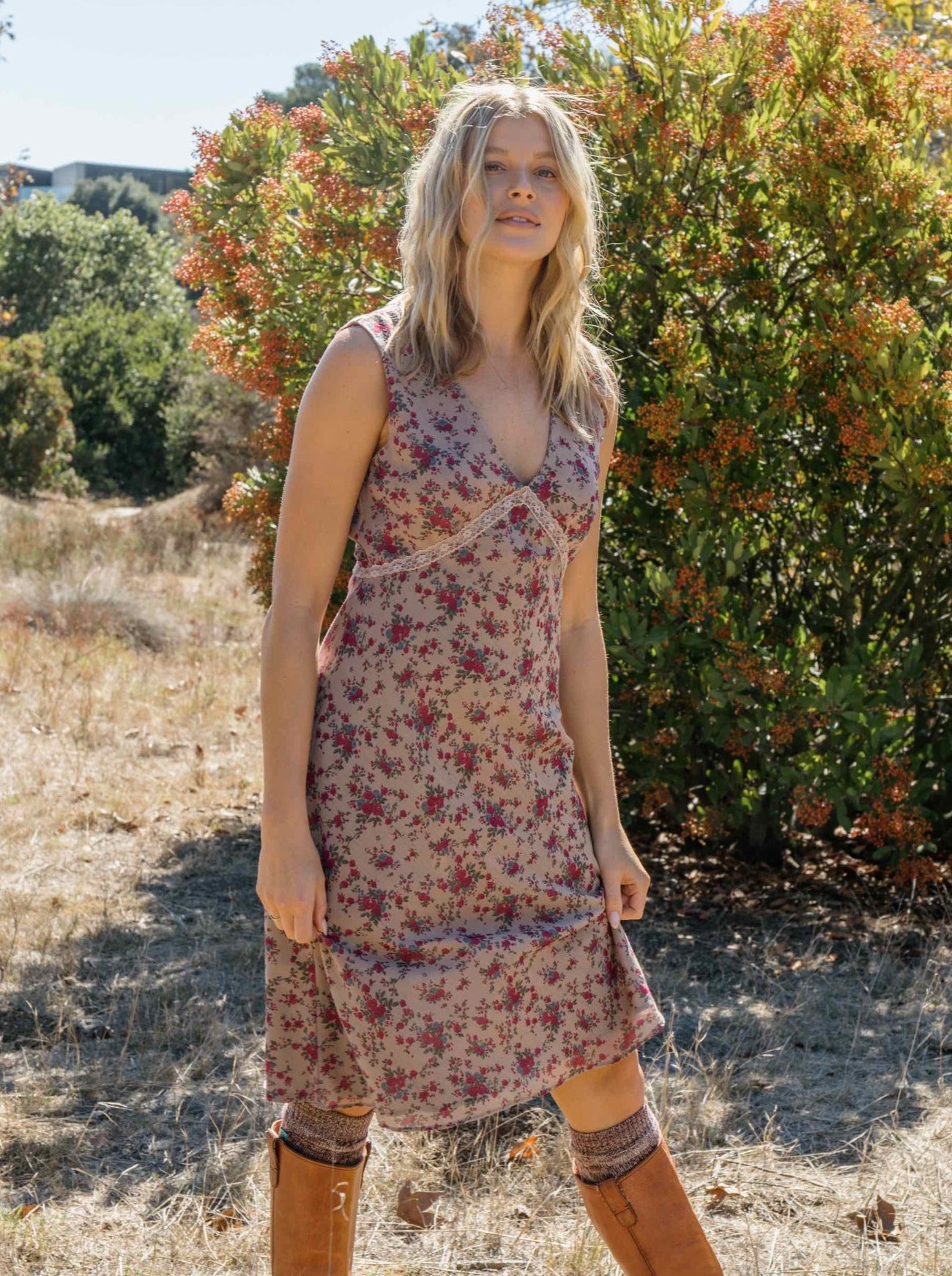 riley rose print bias dress