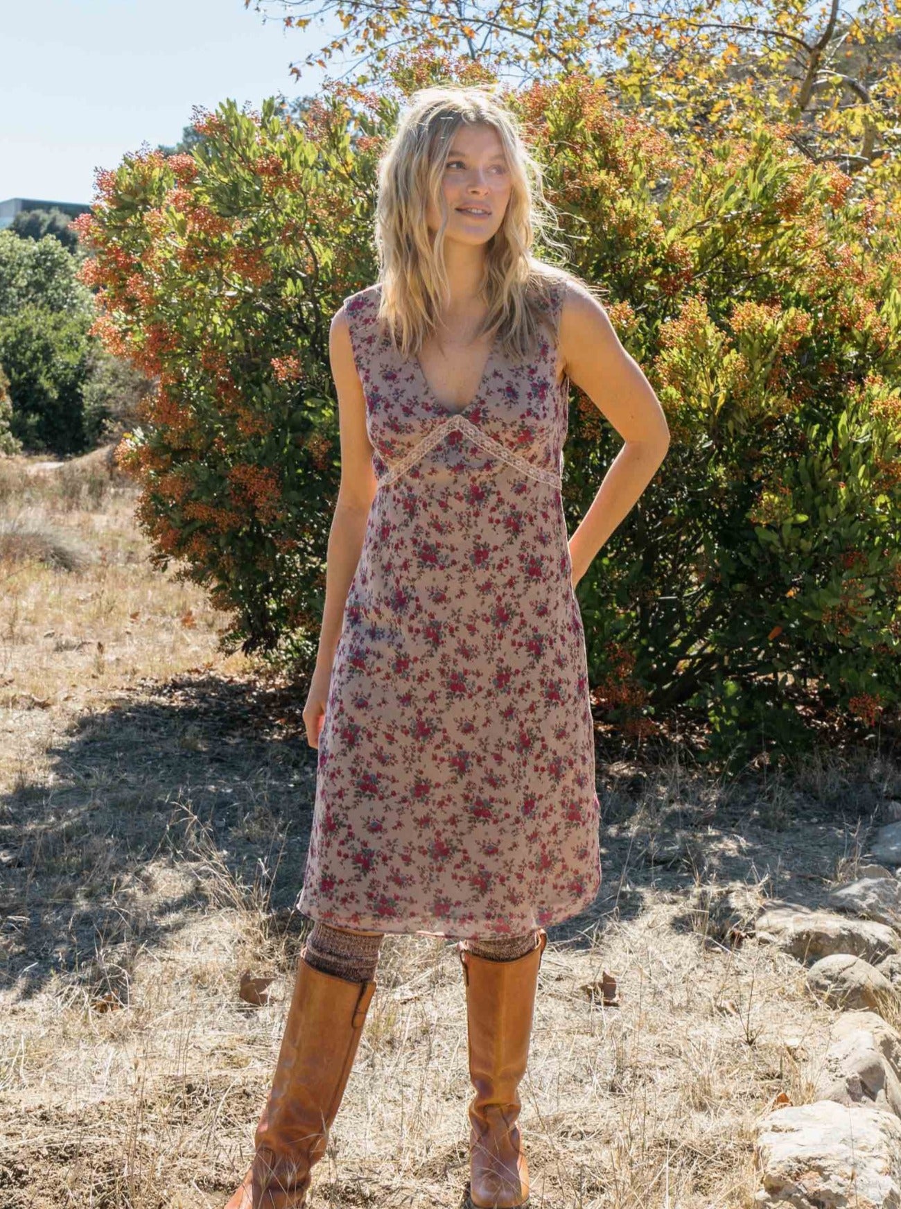 riley rose print bias dress