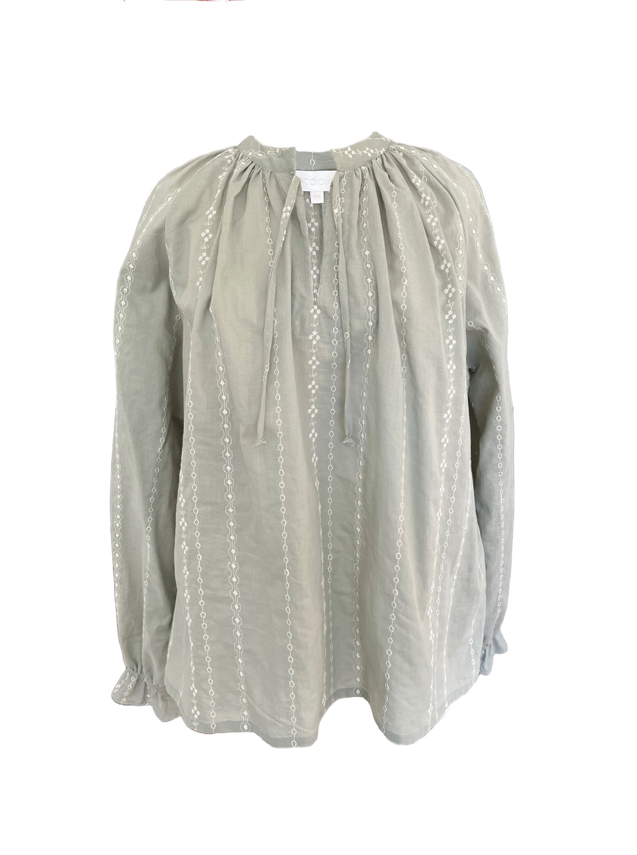 savannah sage embroidered top front view
