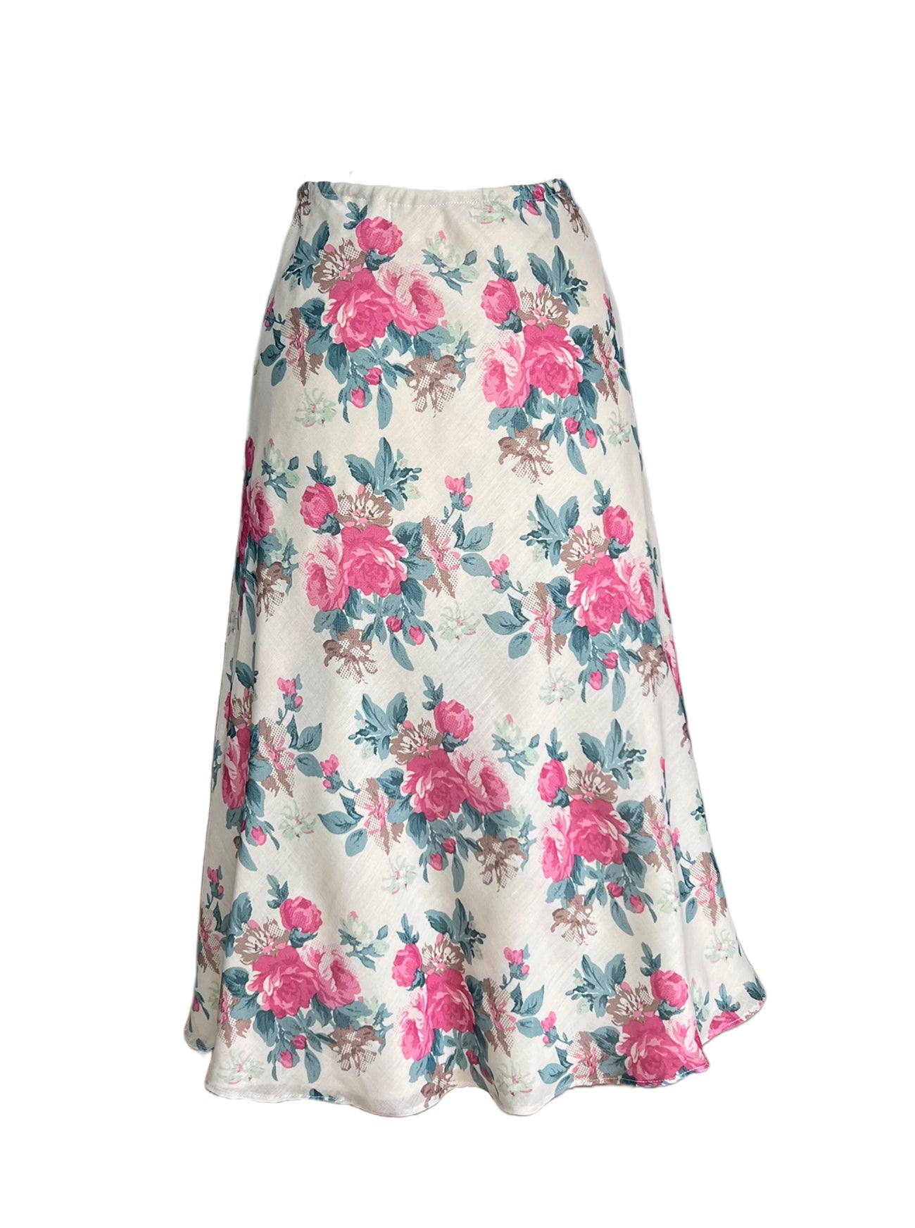 tess garden print voile bias skirt back view