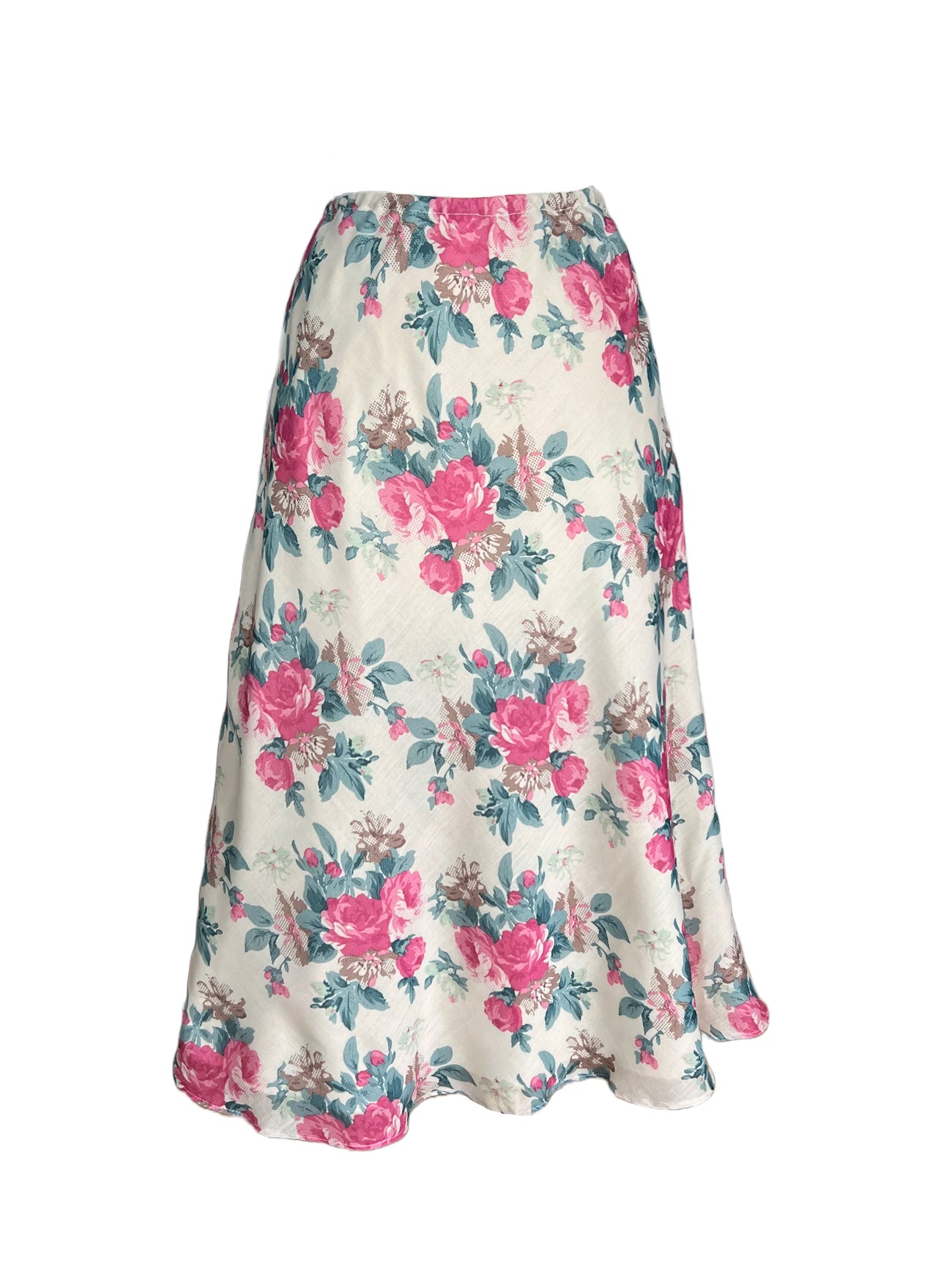 tess garden print voile bias skirt front view