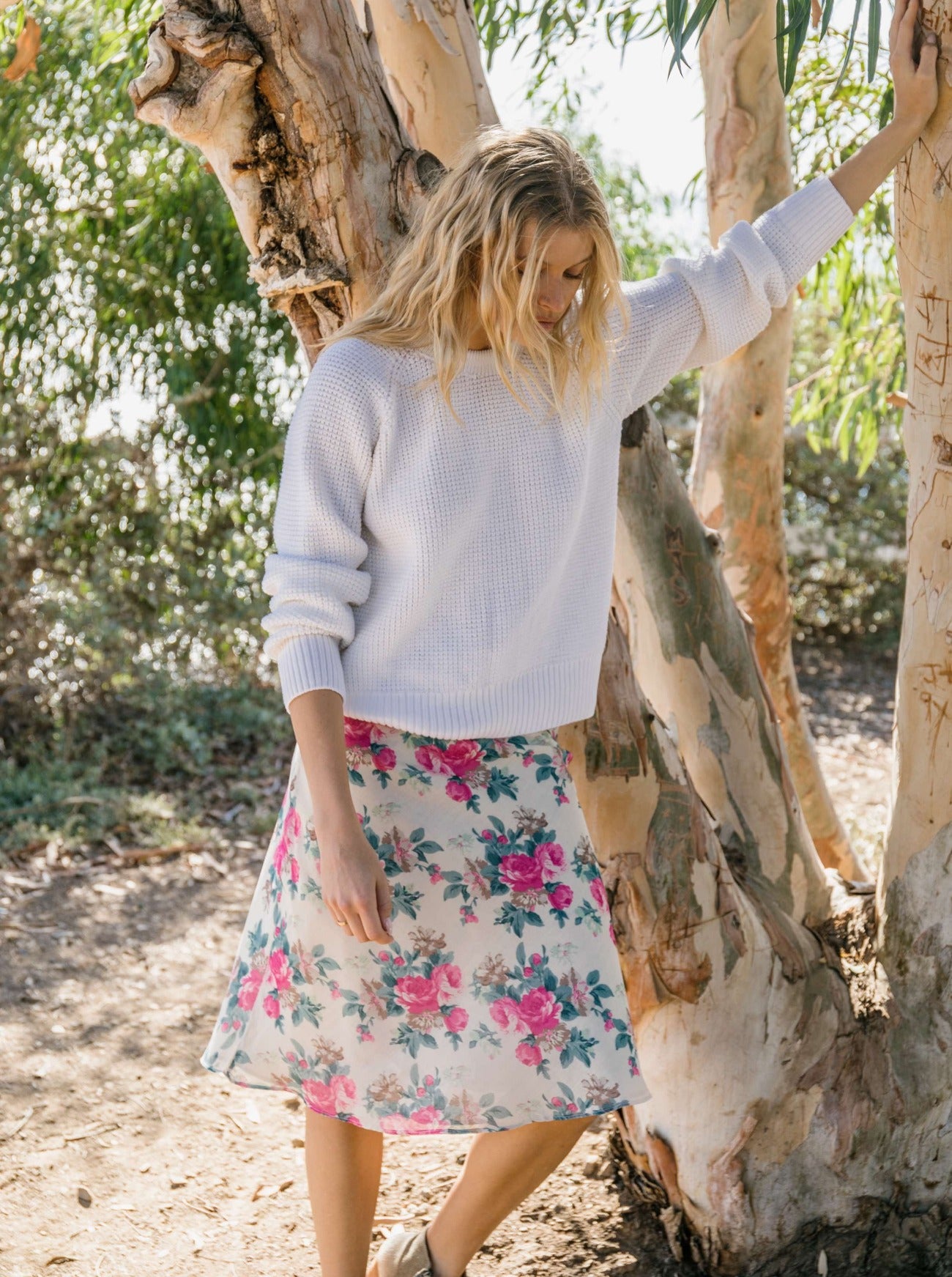 tess garden print voile skirt
