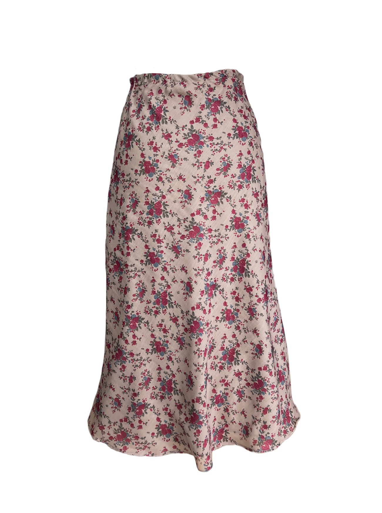 tess rose print voile bias skirt back view