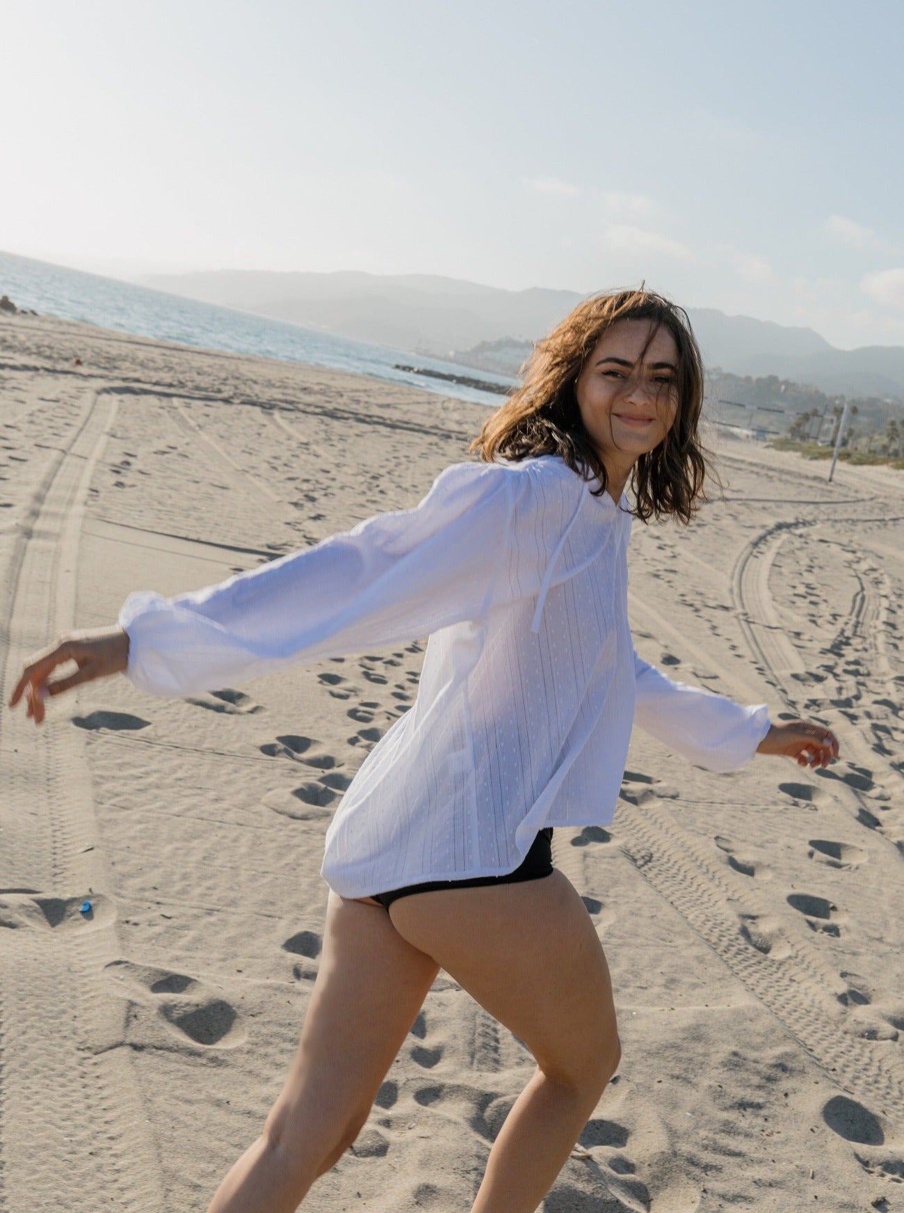 white brett shirt