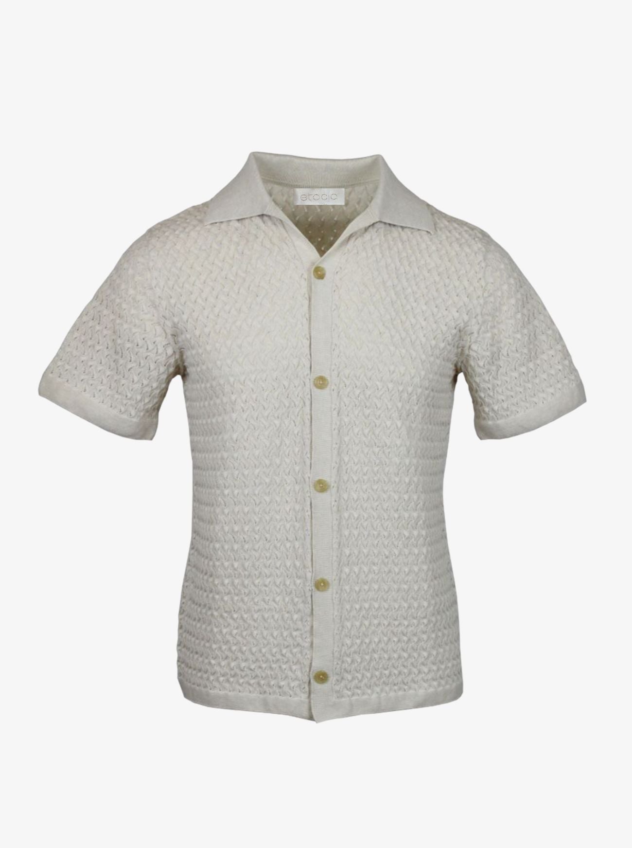 draper pointelle unisex cotton camp shirt