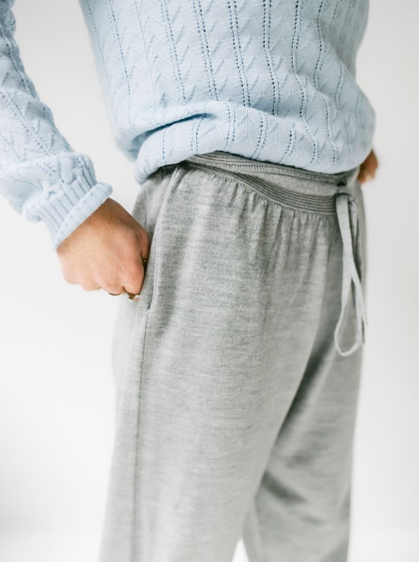 grace pointelle cloud sweater with ryder joggers