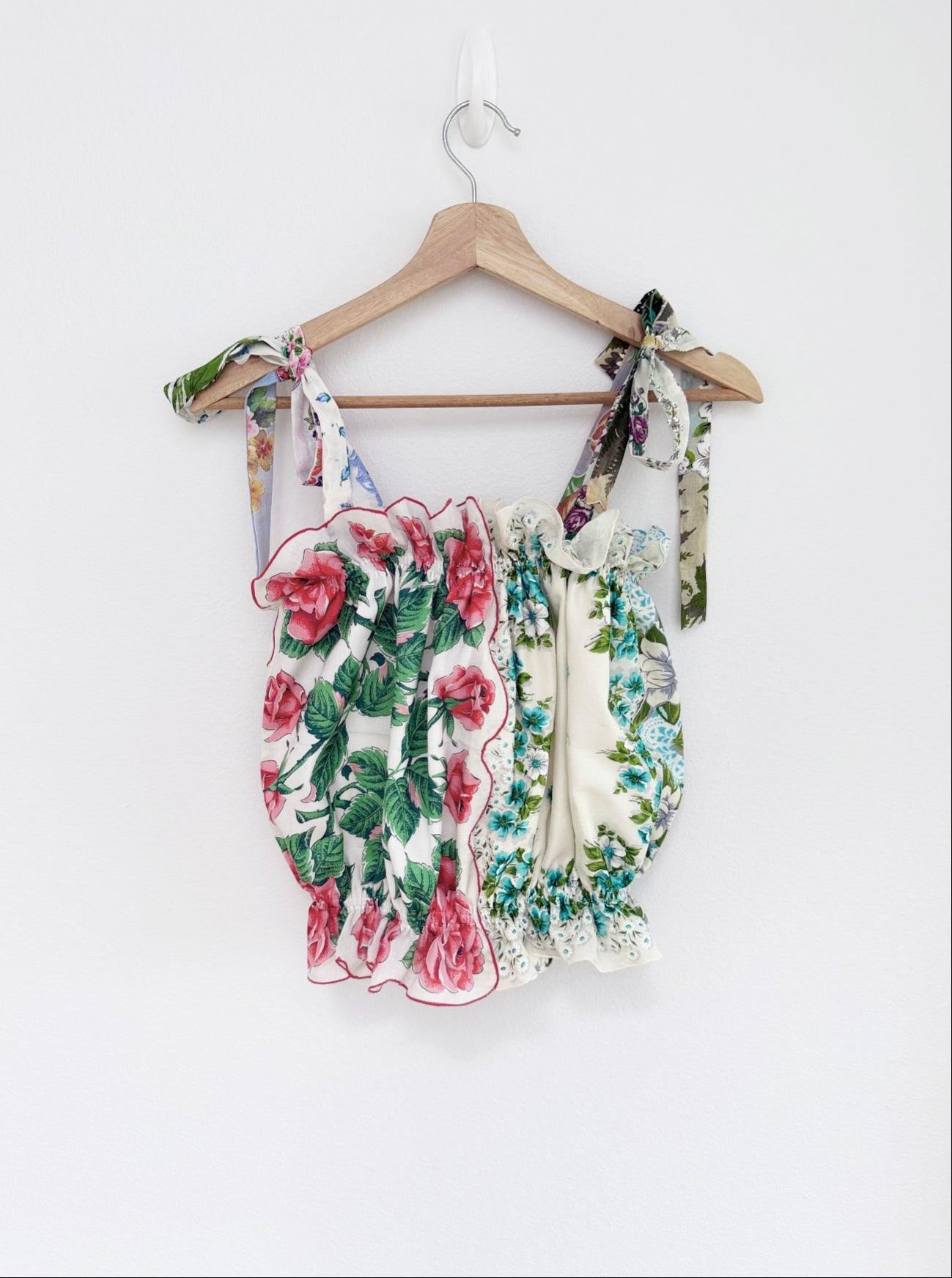 tie strap tank top made of vintage hankies
