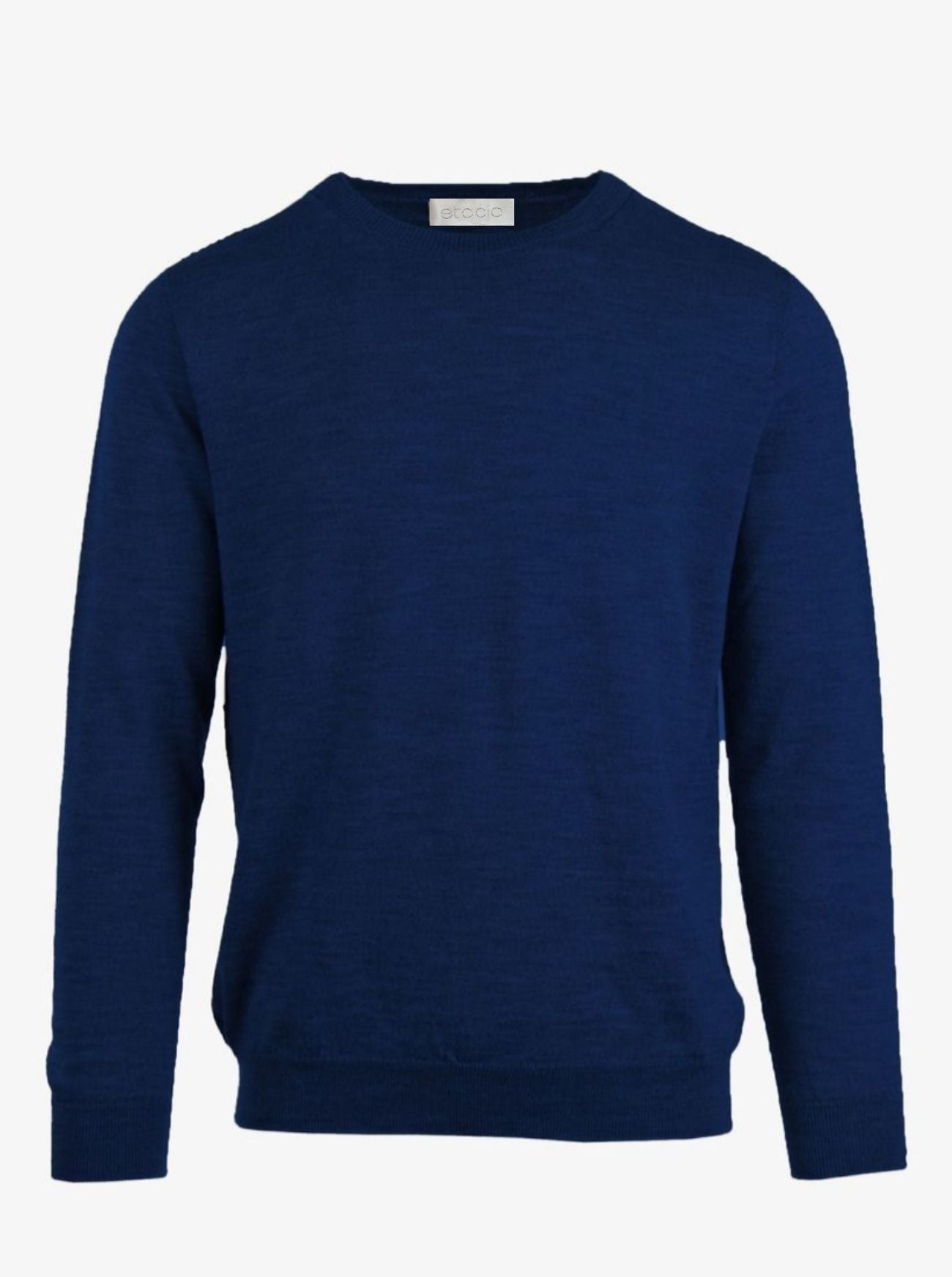hermosa mens merino wool crewneck sweater in cobalt